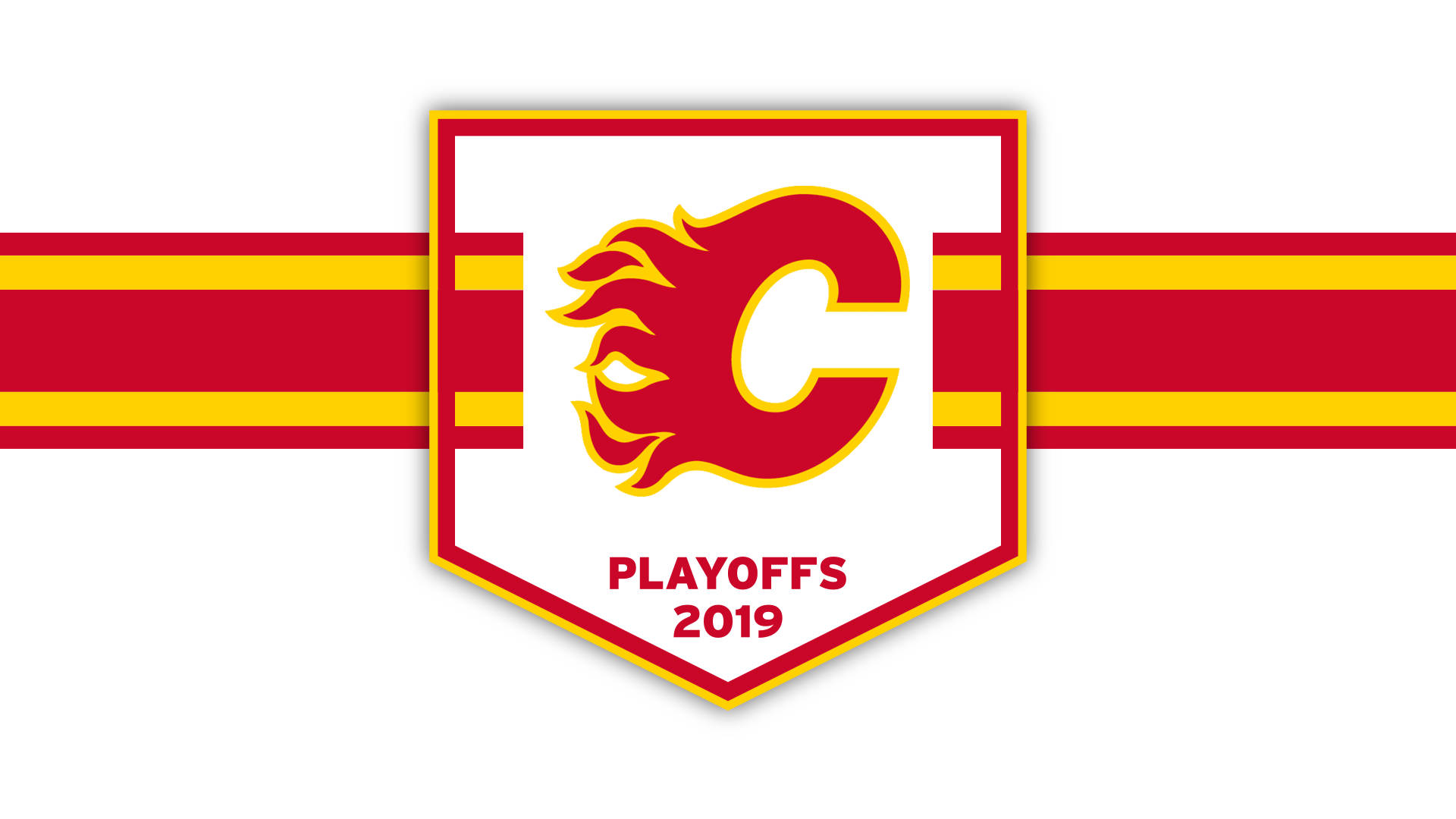Calgary Flames, Playoffs 2019, red yellow flame design, Full HD Desktop Wallpaper
