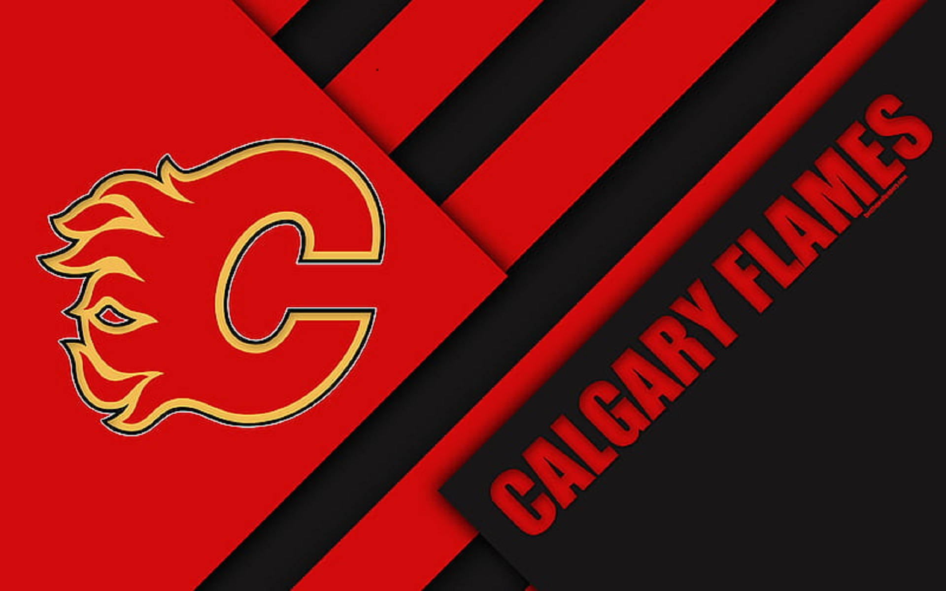 Calgary Flames, black, red, Full HD Desktop Wallpaper