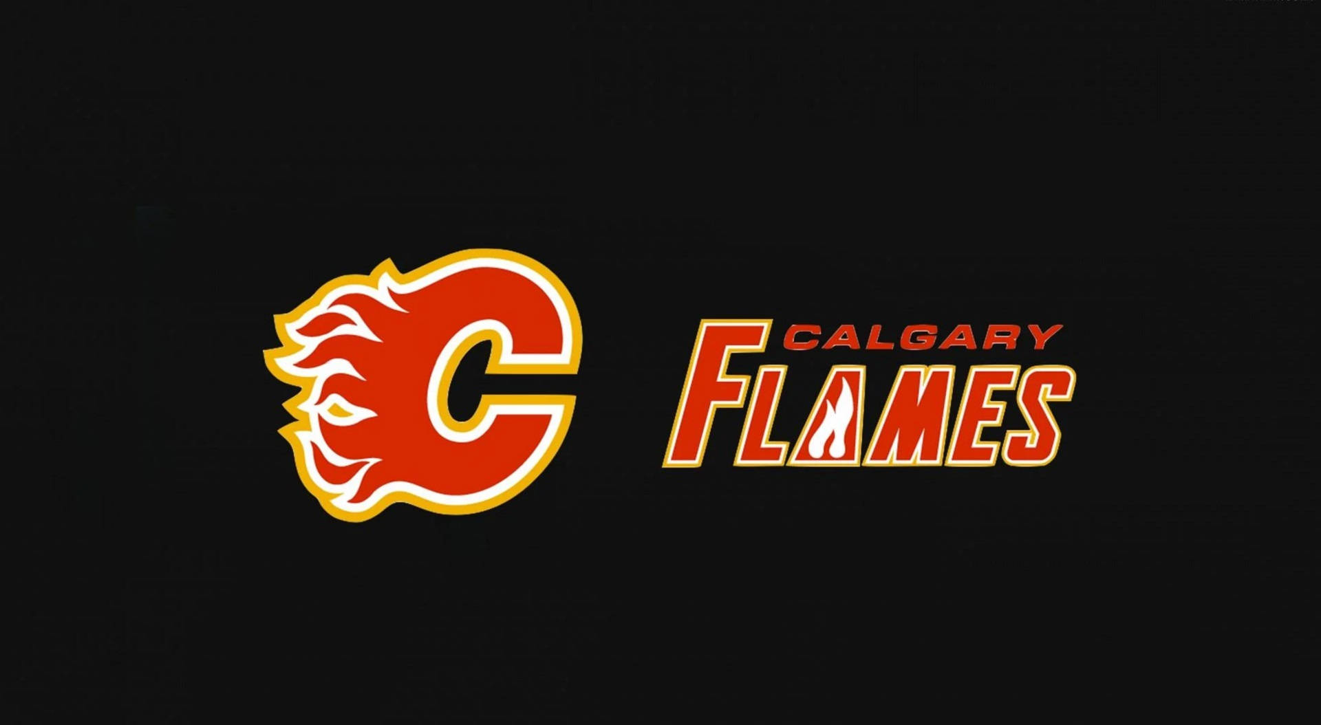 Calgary Flames, red, yellow, Full HD Desktop Wallpaper