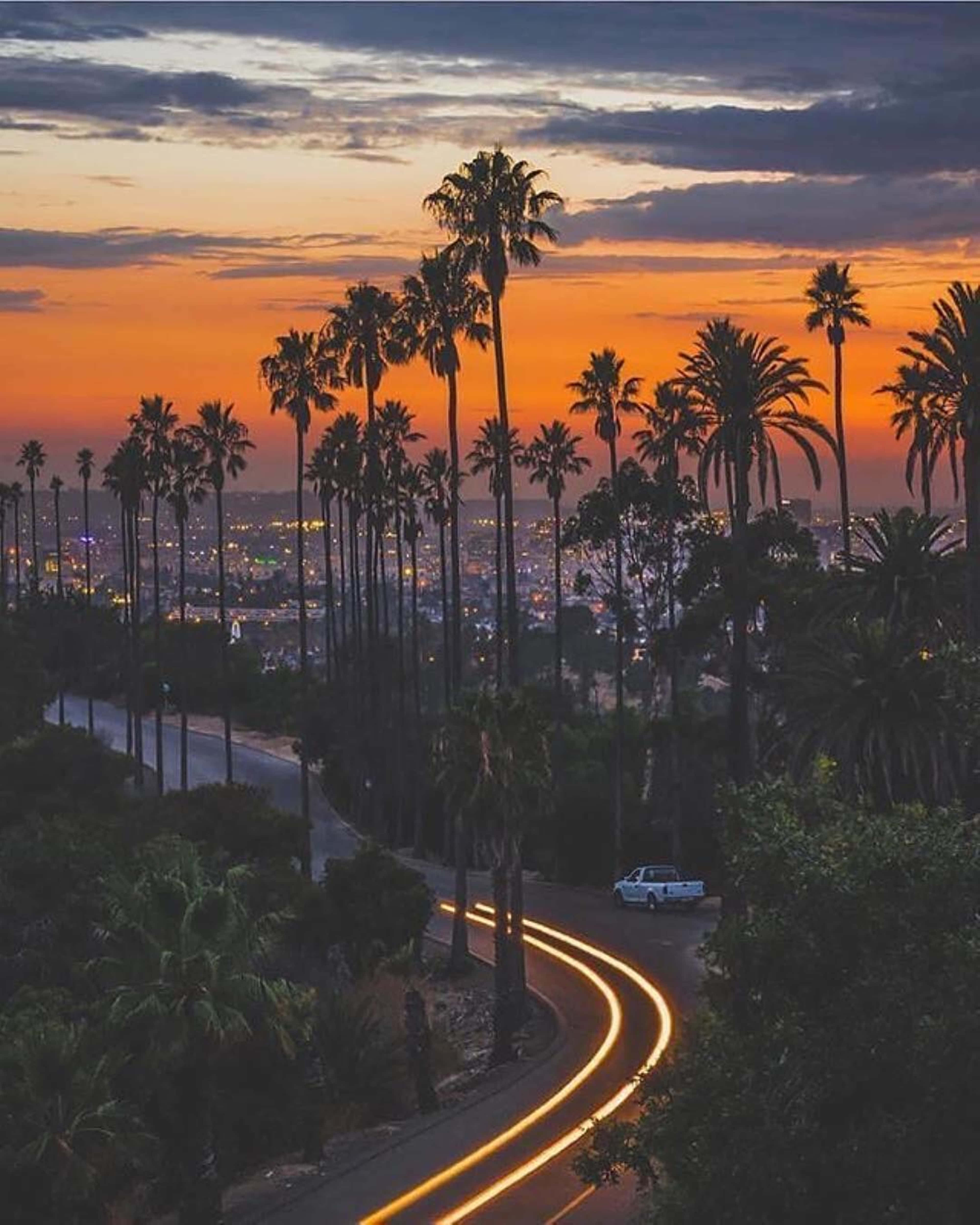 California Coast, sunset, winding road, 4K Phone Wallpaper