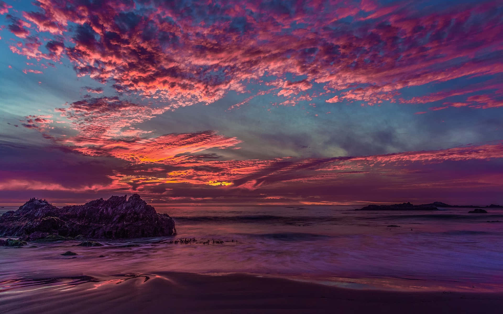 California Aesthetic, sunset, fiery pinks and purples, Full HD Desktop Wallpaper