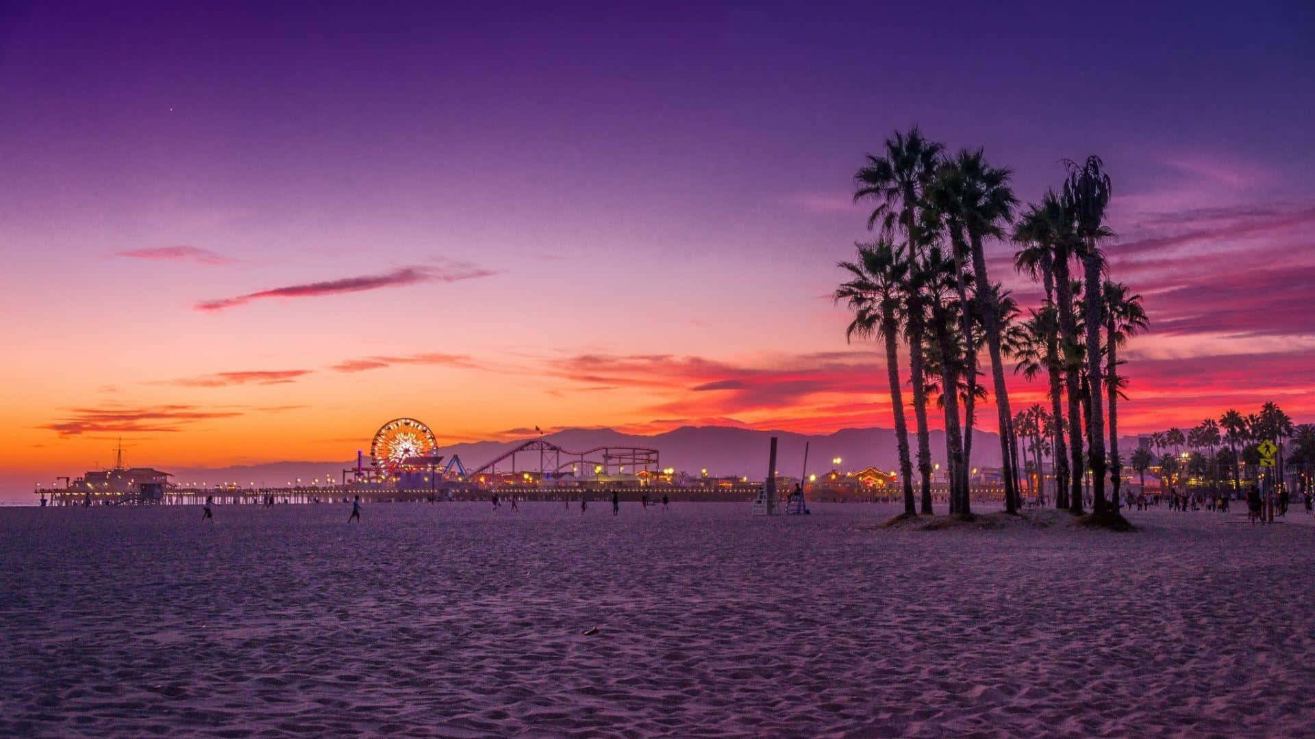 California Aesthetic, sunset, beach, Full HD Desktop Wallpaper