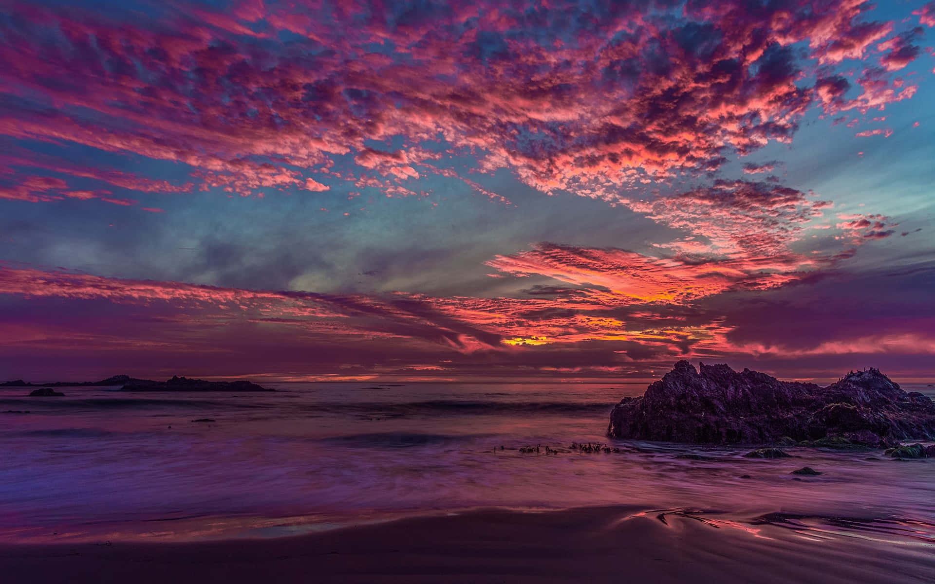 California Aesthetic, sunset, fiery pinks, Full HD Desktop Wallpaper