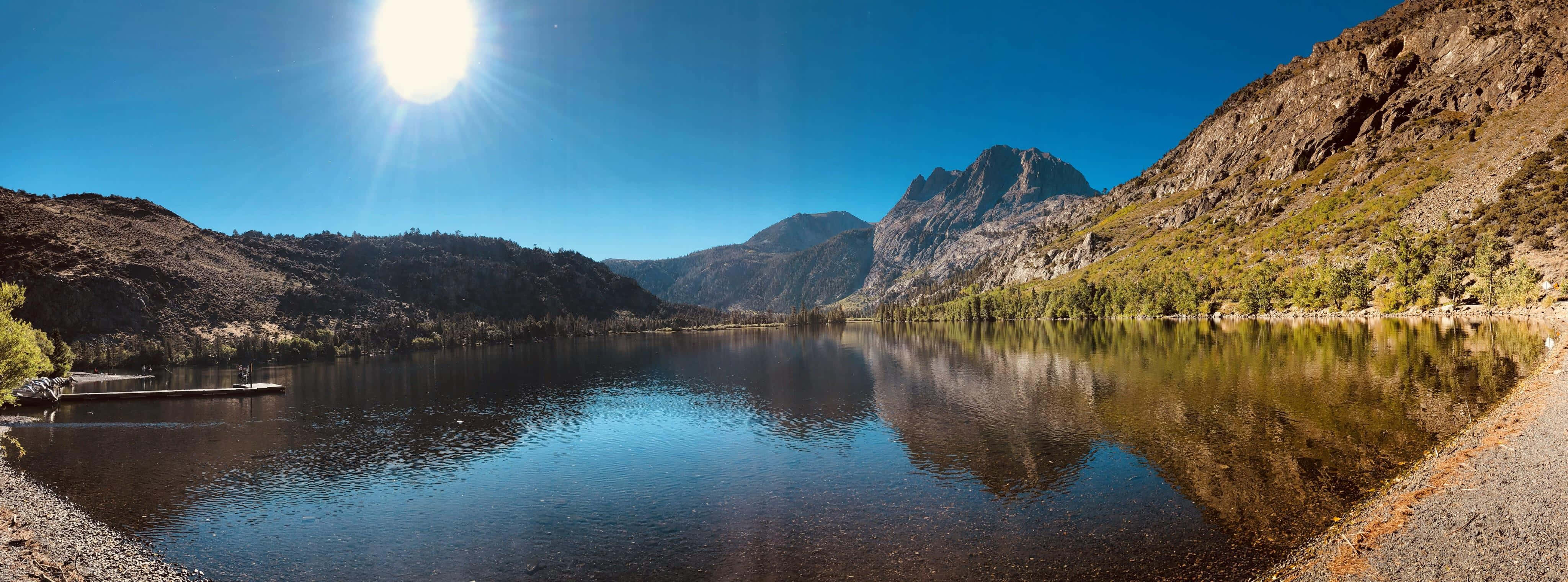 California Mountain, mountain lake, rugged peaks, 4K Desktop Wallpaper