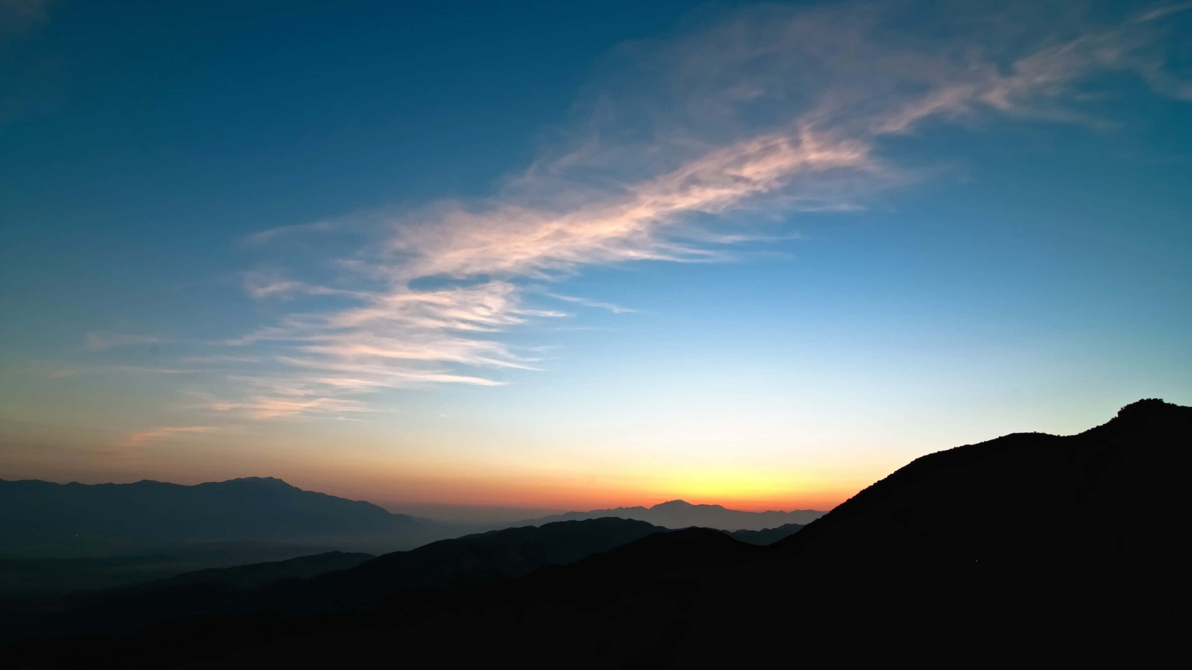 California Mountain, sunset, twilight sky, 4K Desktop Wallpaper