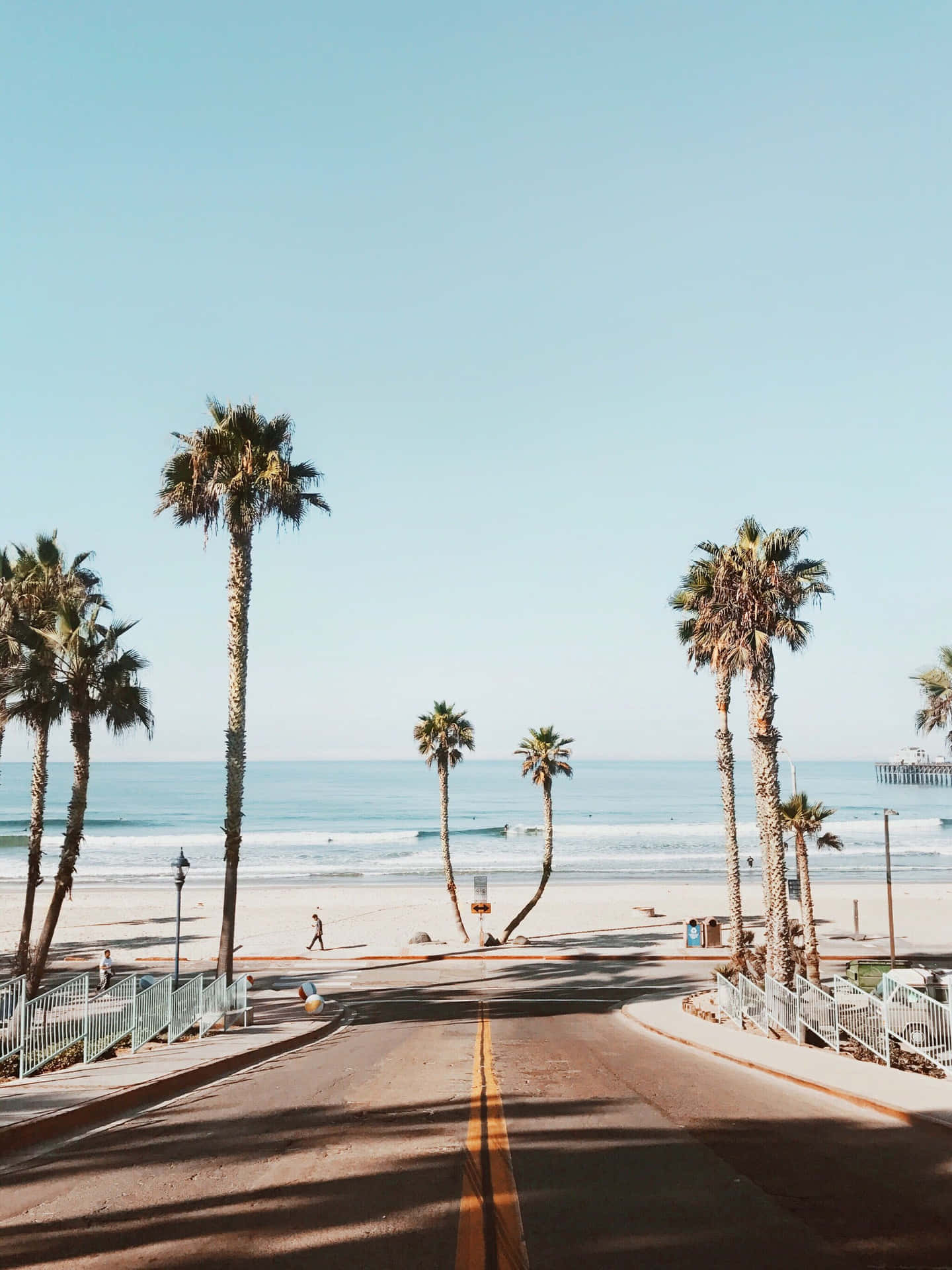 California coast, summer, palm trees, Full HD Phone Wallpaper