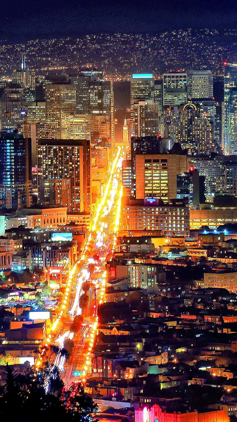 California, iPhone, nighttime cityscape, HD Phone Wallpaper