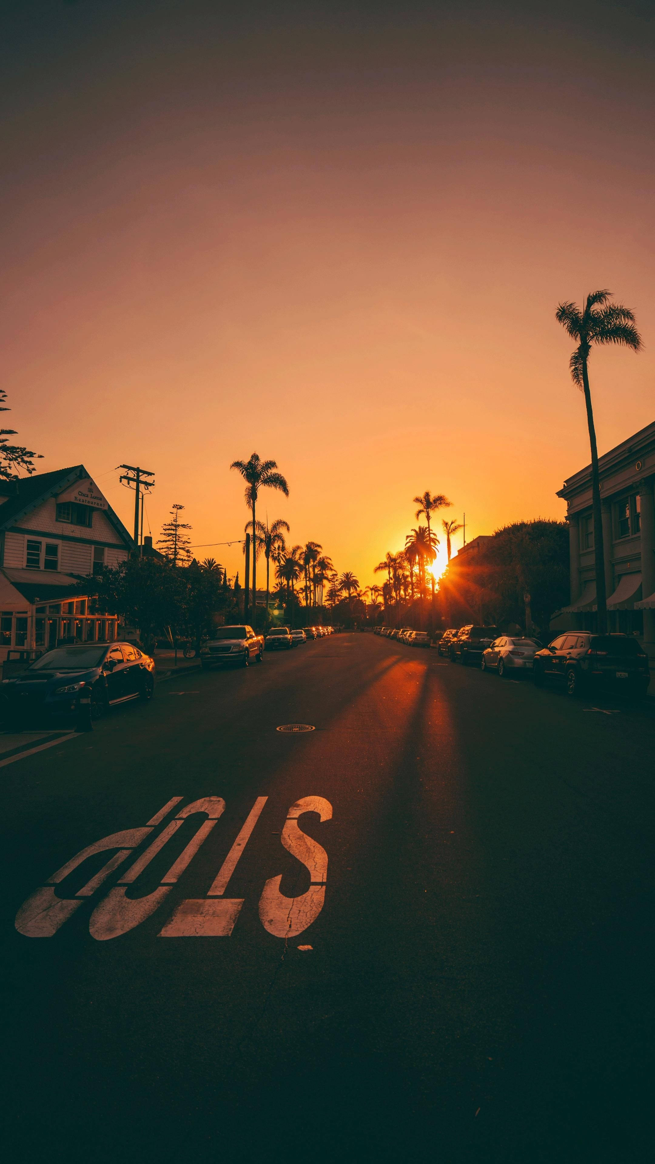 iPhone, California, sunset, 4K Phone Wallpaper