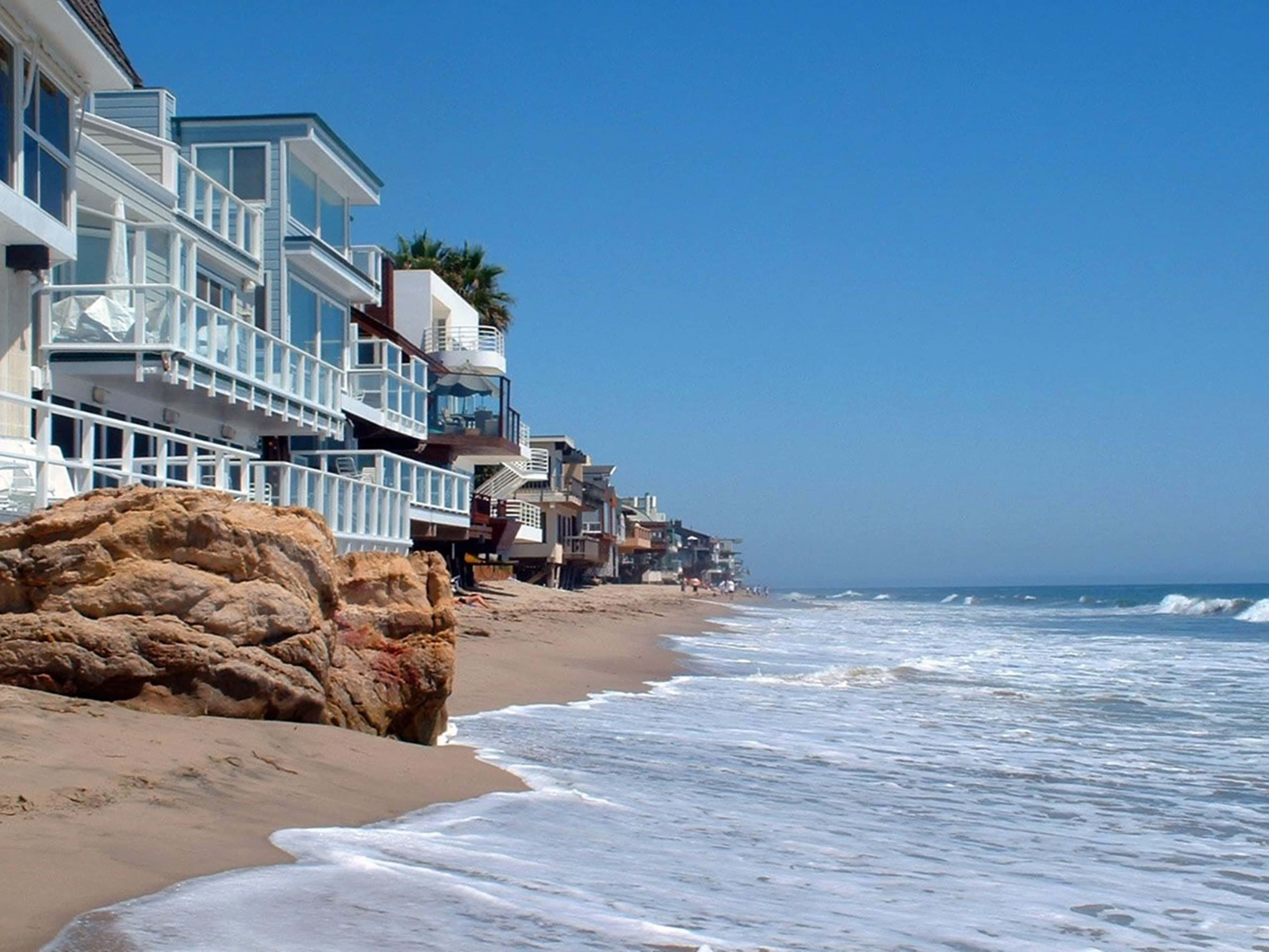 California, 4K, modern beachfront house, 4K Desktop Wallpaper