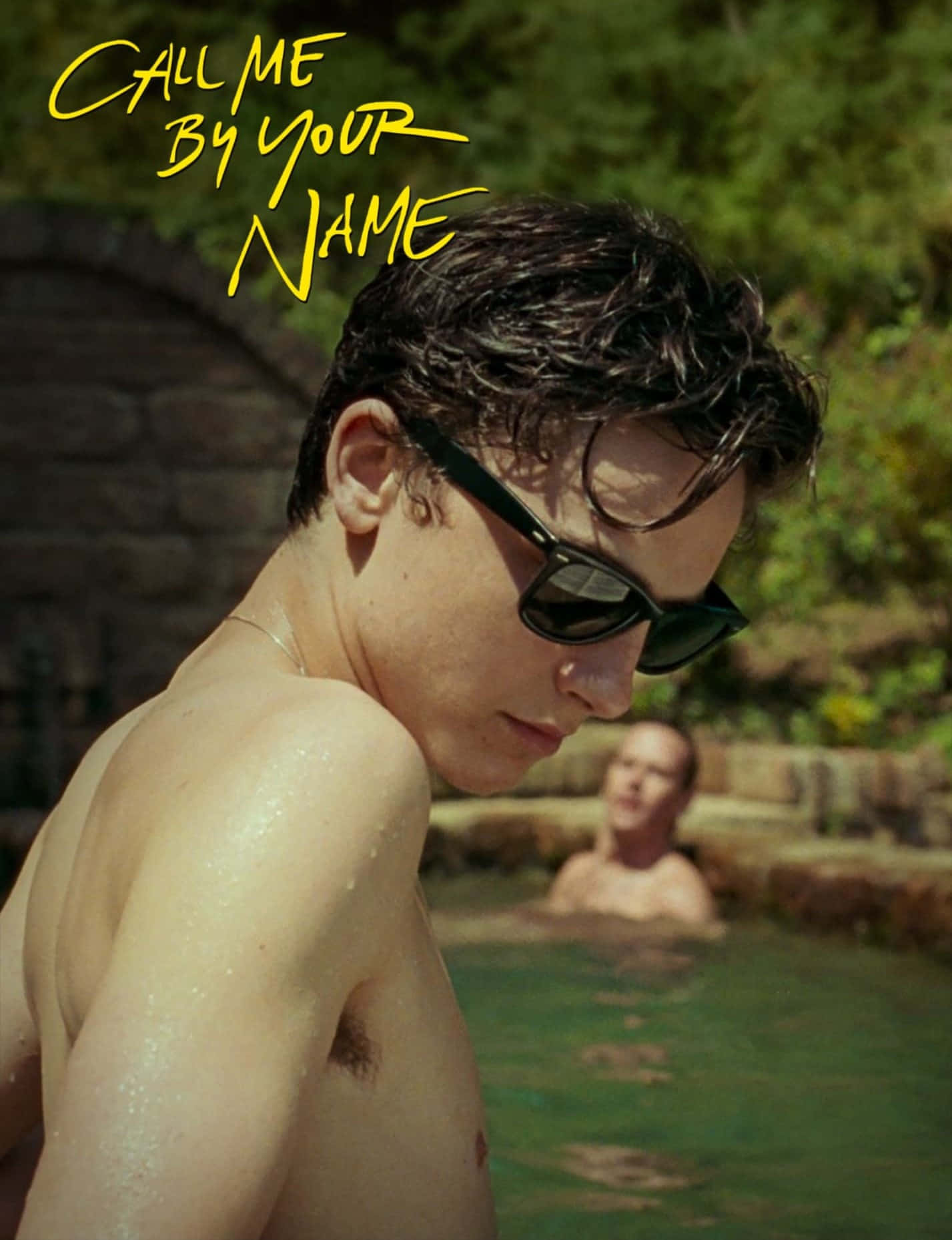 Call Me By Your Name, sunlit pool, wet hair, HD Phone Wallpaper