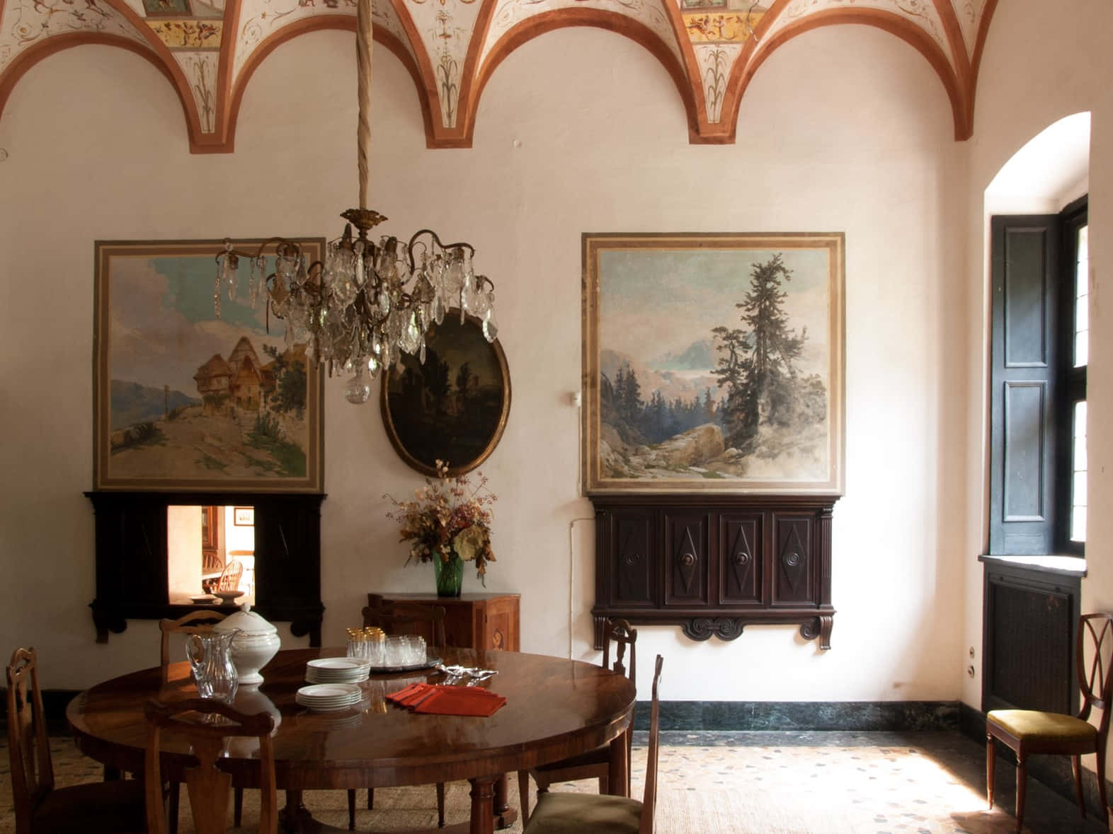 Call Me By Your Name, dining room, arched ceilings, HD Desktop Wallpaper