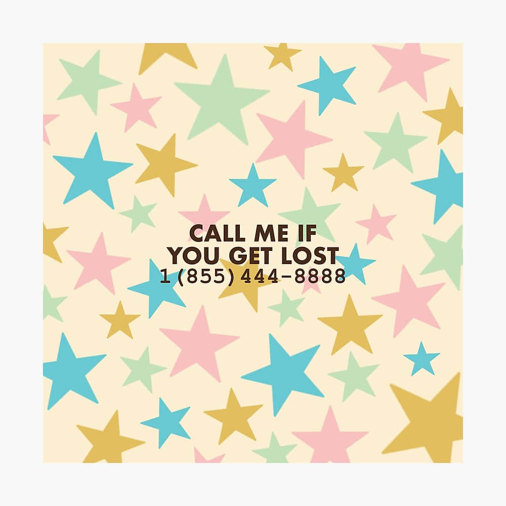 Call Me If You Get Lost, pastel-colored stars, cream background, SD Desktop Wallpaper