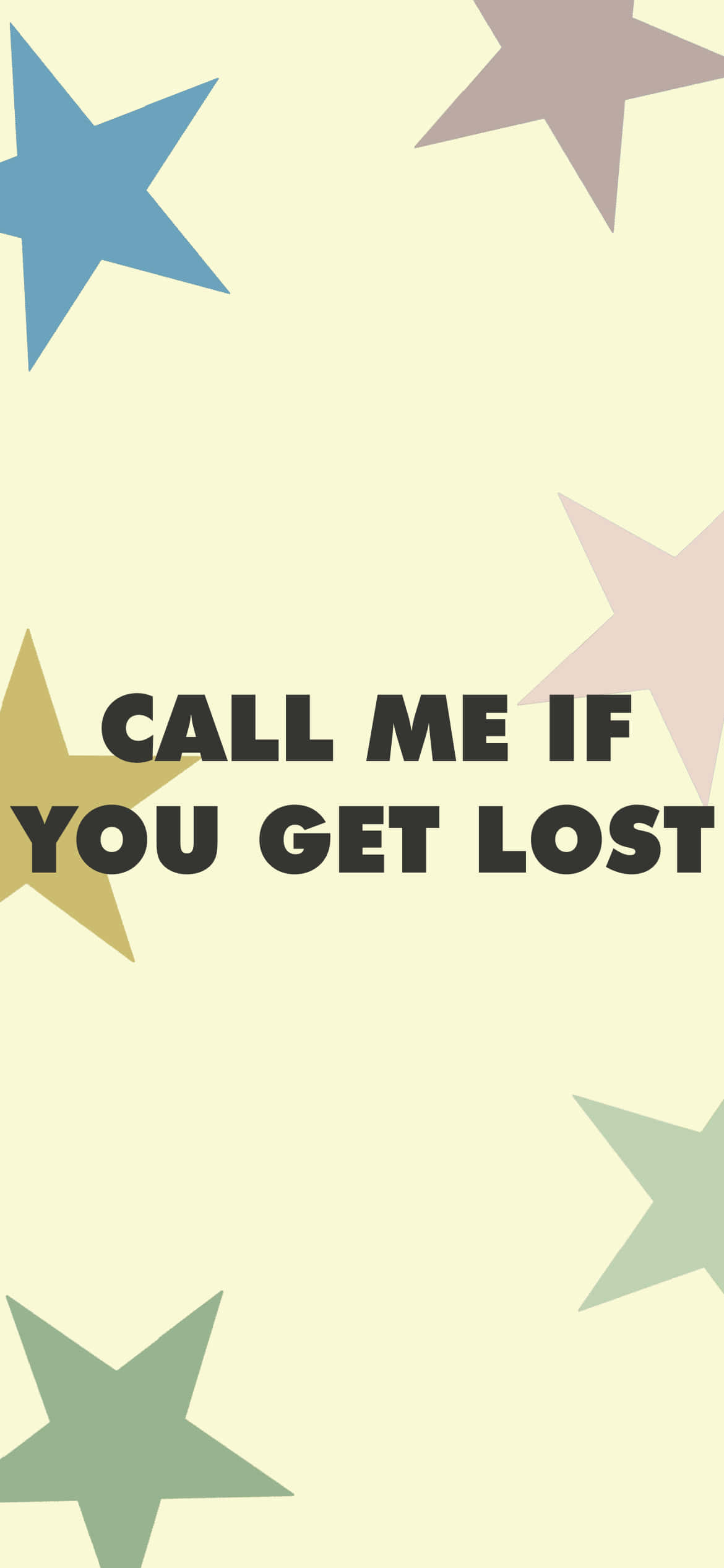 Call Me If You Get Lost, pastel stars, bold text, Full HD Phone Wallpaper