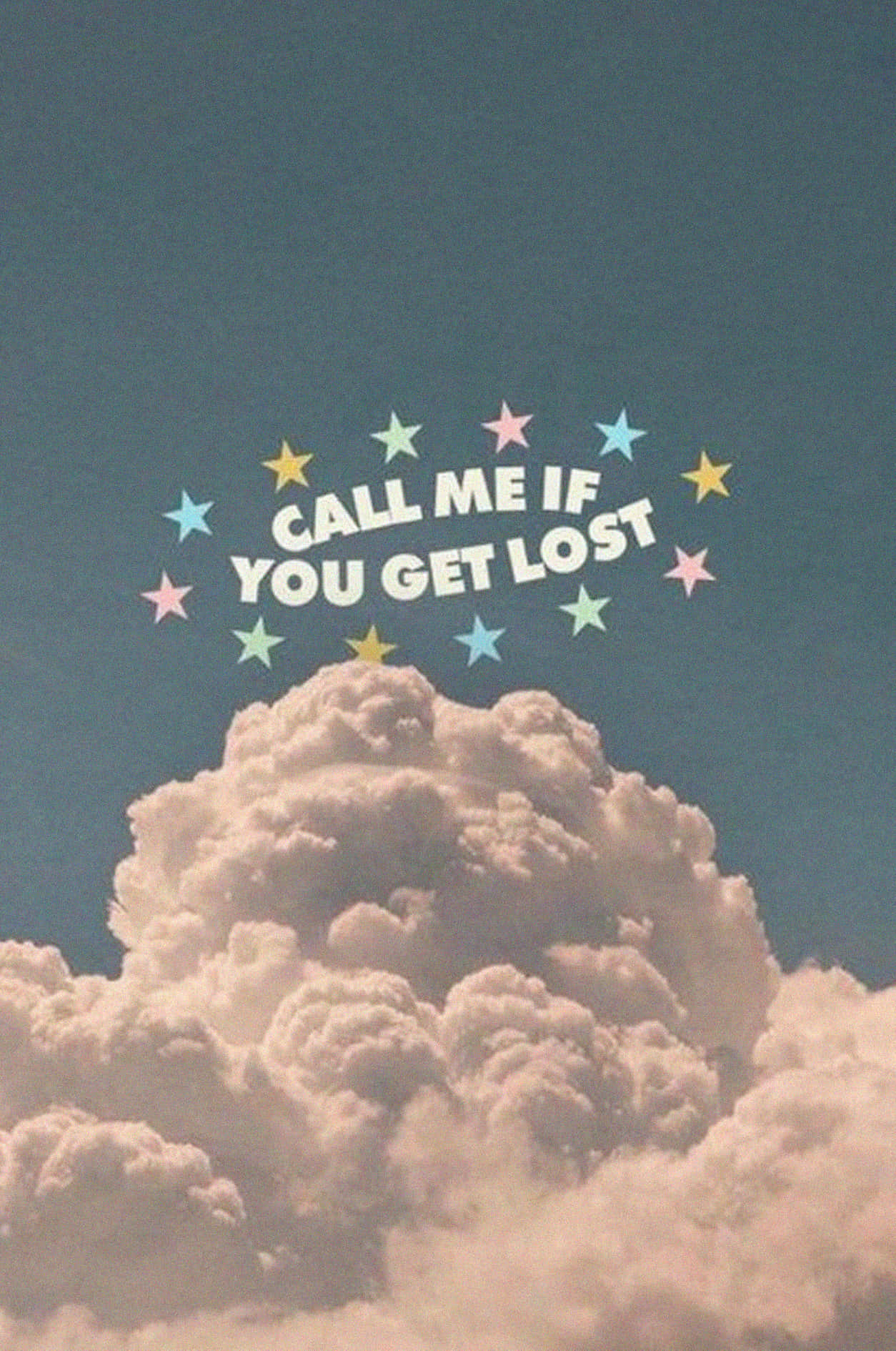 Call Me If You Get Lost, teal sky, fluffy cloud formation, HD Phone Wallpaper