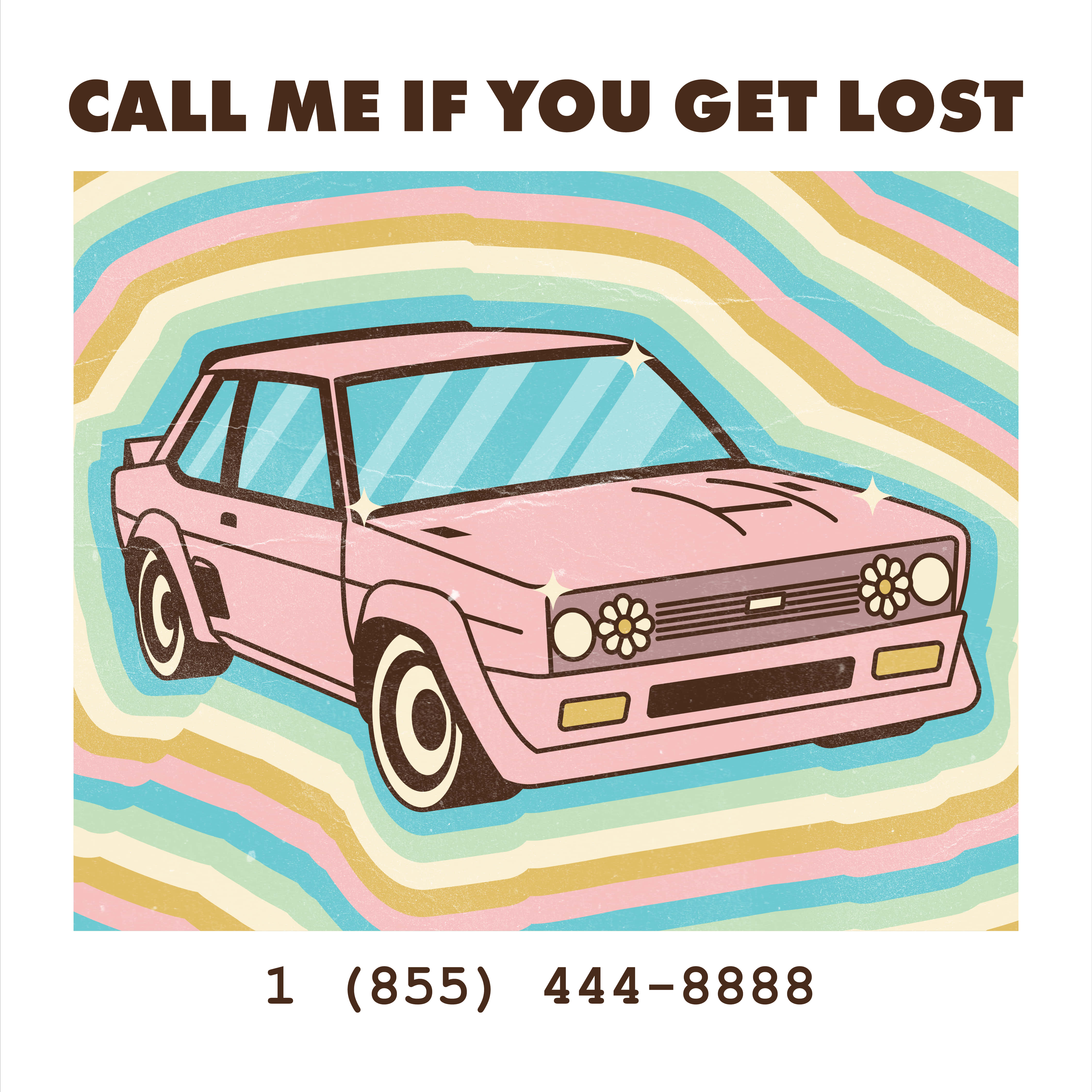 Call Me If You Get Lost, pink vintage car, flower headlights, 4K Desktop Wallpaper
