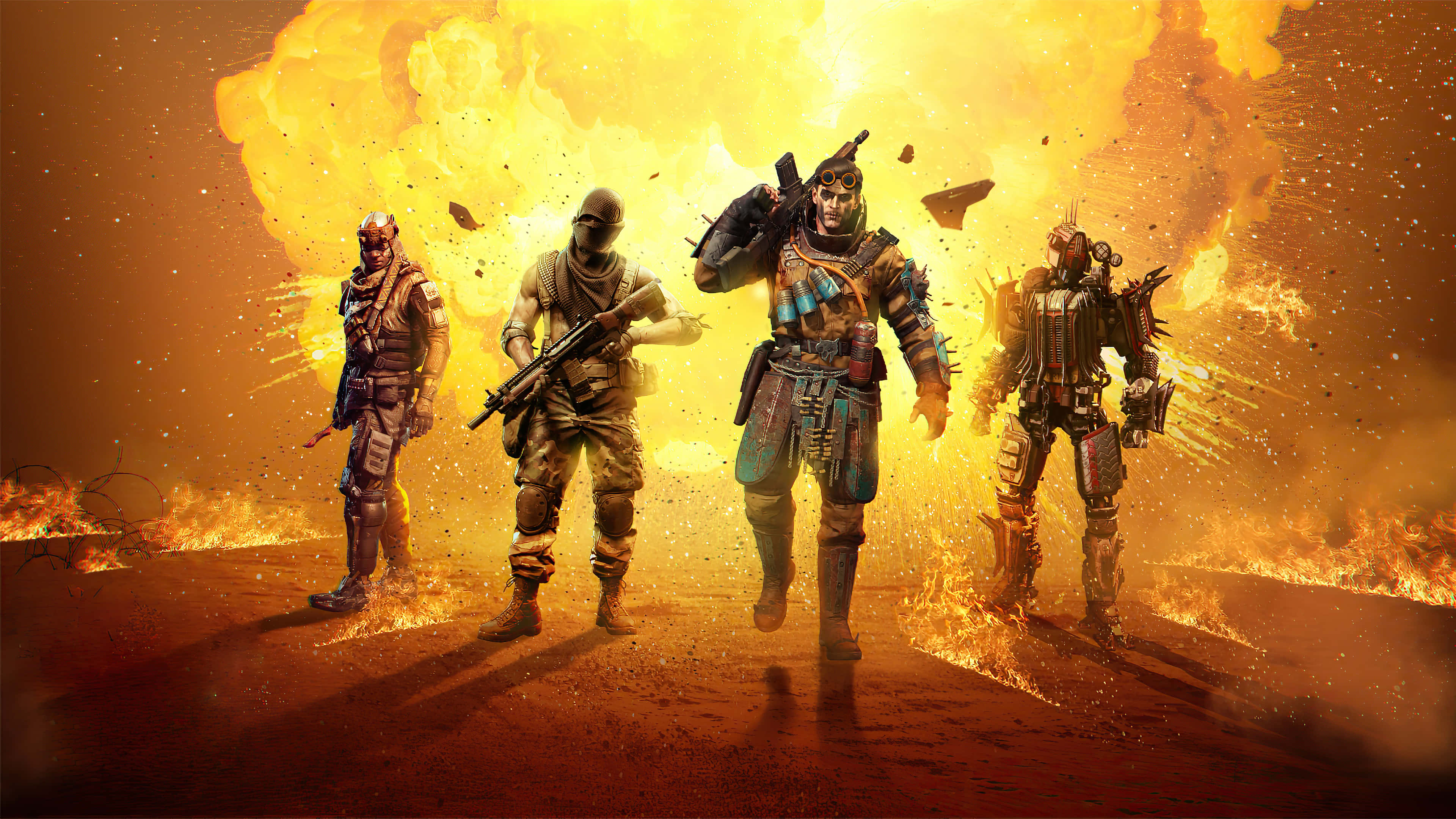 Call Of Duty 2020, armored soldiers, fiery explosion, 4K Desktop Wallpaper
