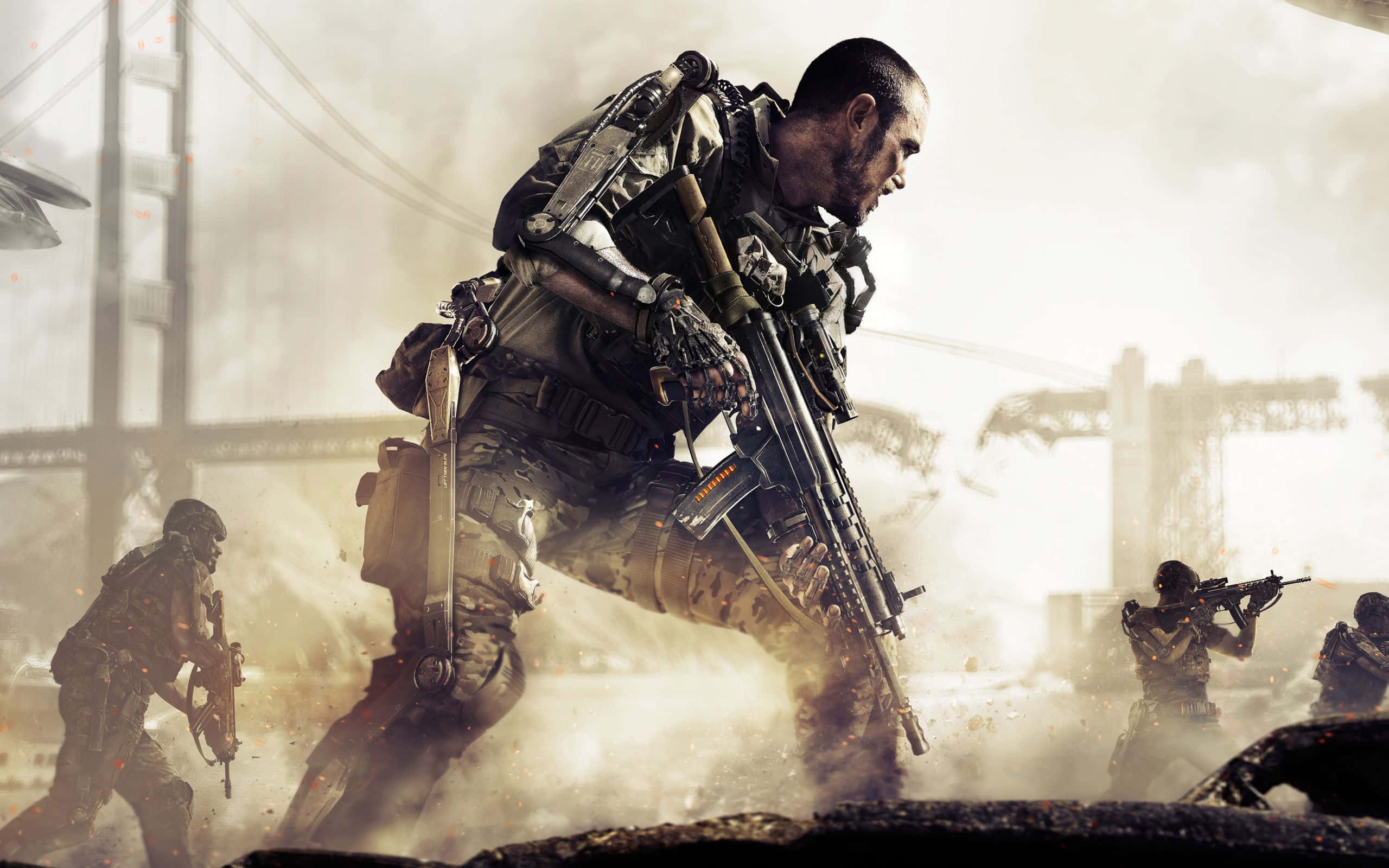 Call Of Duty 2020, tactical gear, dusty urban battlefield, 2K Desktop Wallpaper