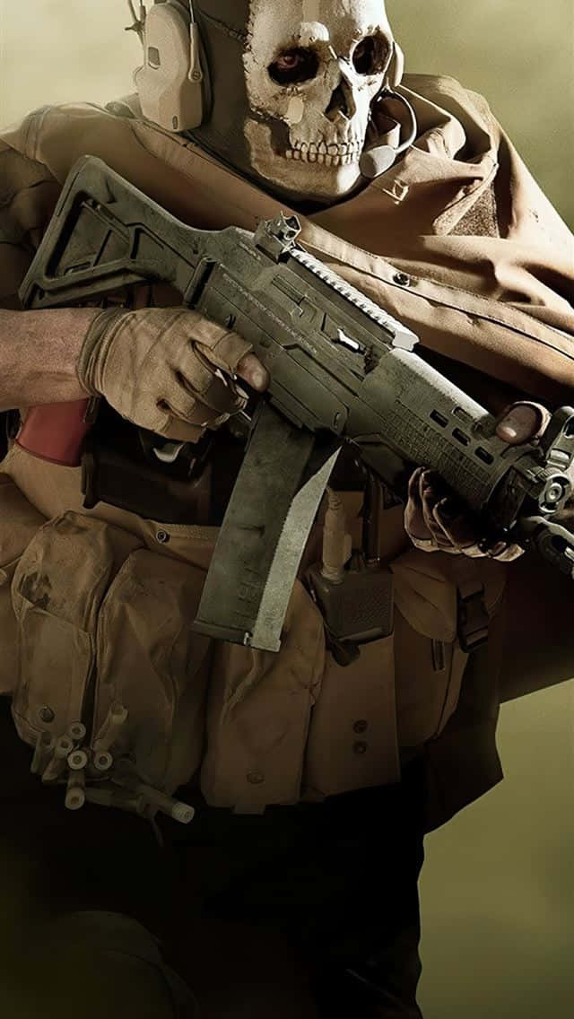 Call Of Duty 2020, skull mask, rifle, SD Phone Wallpaper