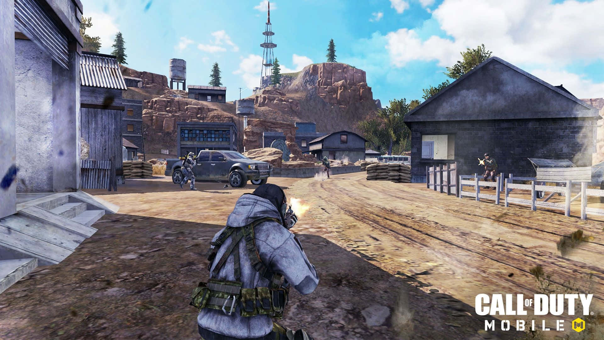 Call Of Duty Battles, dusty desert town, wooden buildings, Full HD Desktop Wallpaper