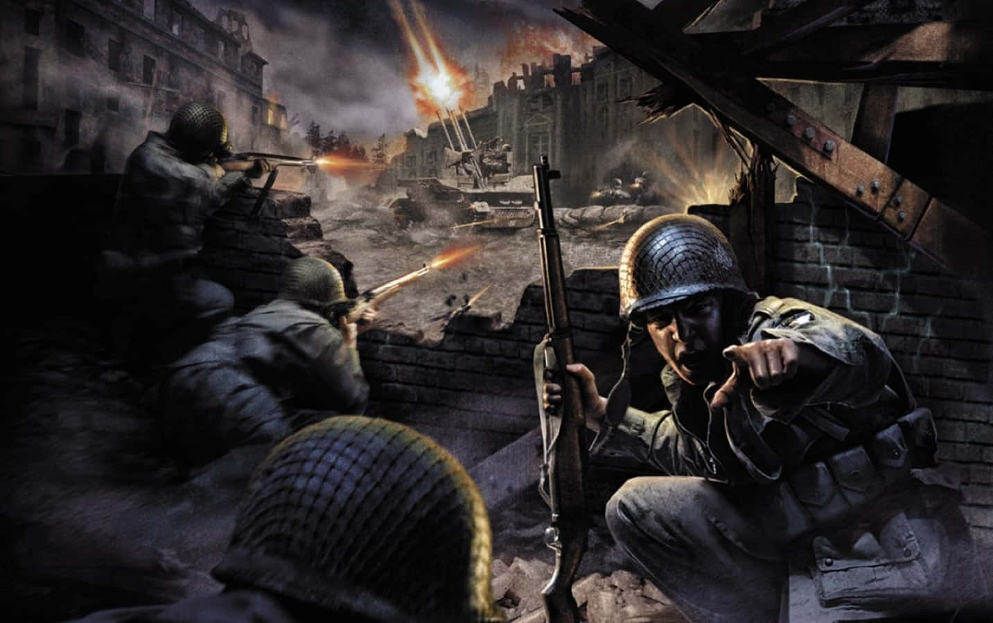 Call Of Duty Battles, soldiers, helmets, HD Desktop Wallpaper