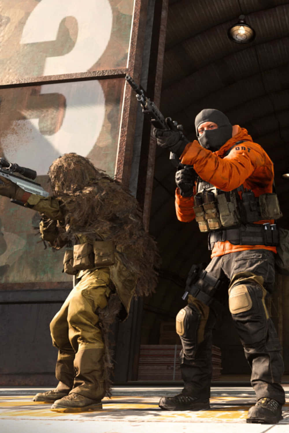 Call Of Duty Battles, ghillie suit, orange tactical gear, HD Phone Wallpaper