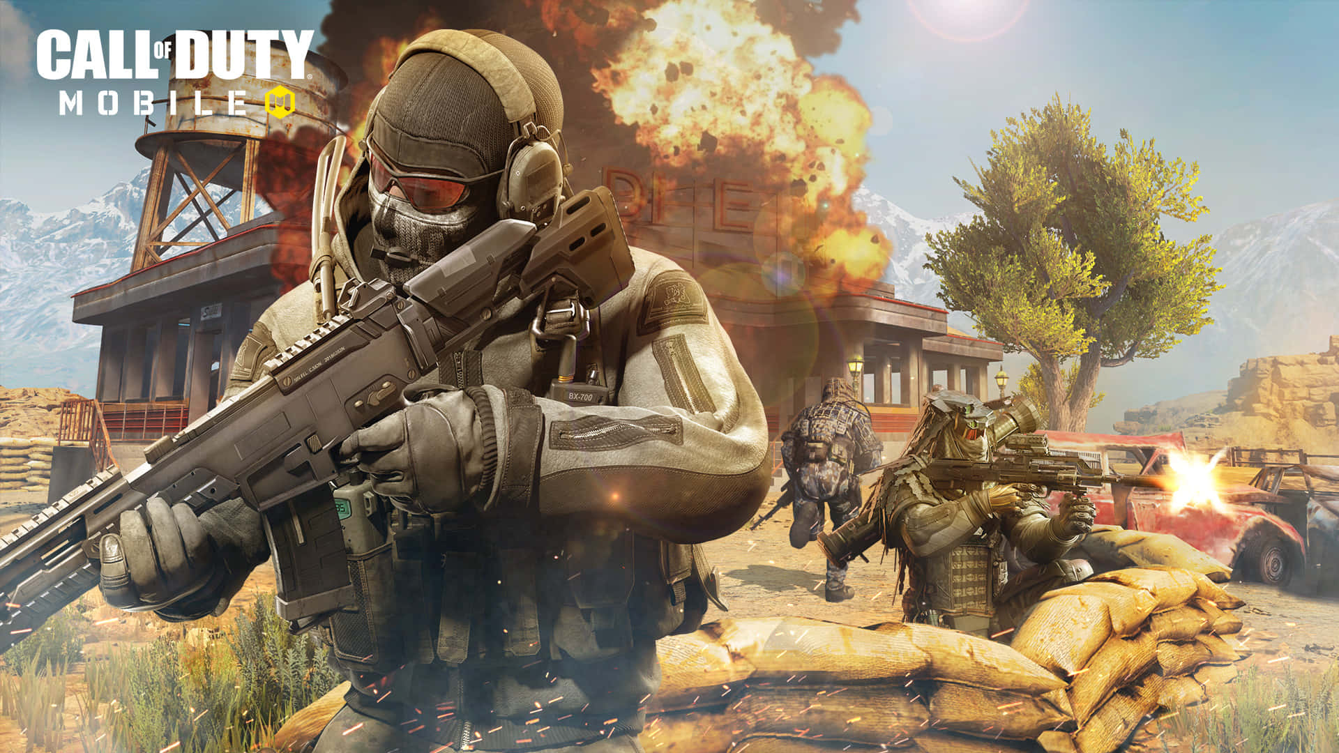 Call Of Duty Battles, tactical gear, explosions, Full HD Desktop Wallpaper