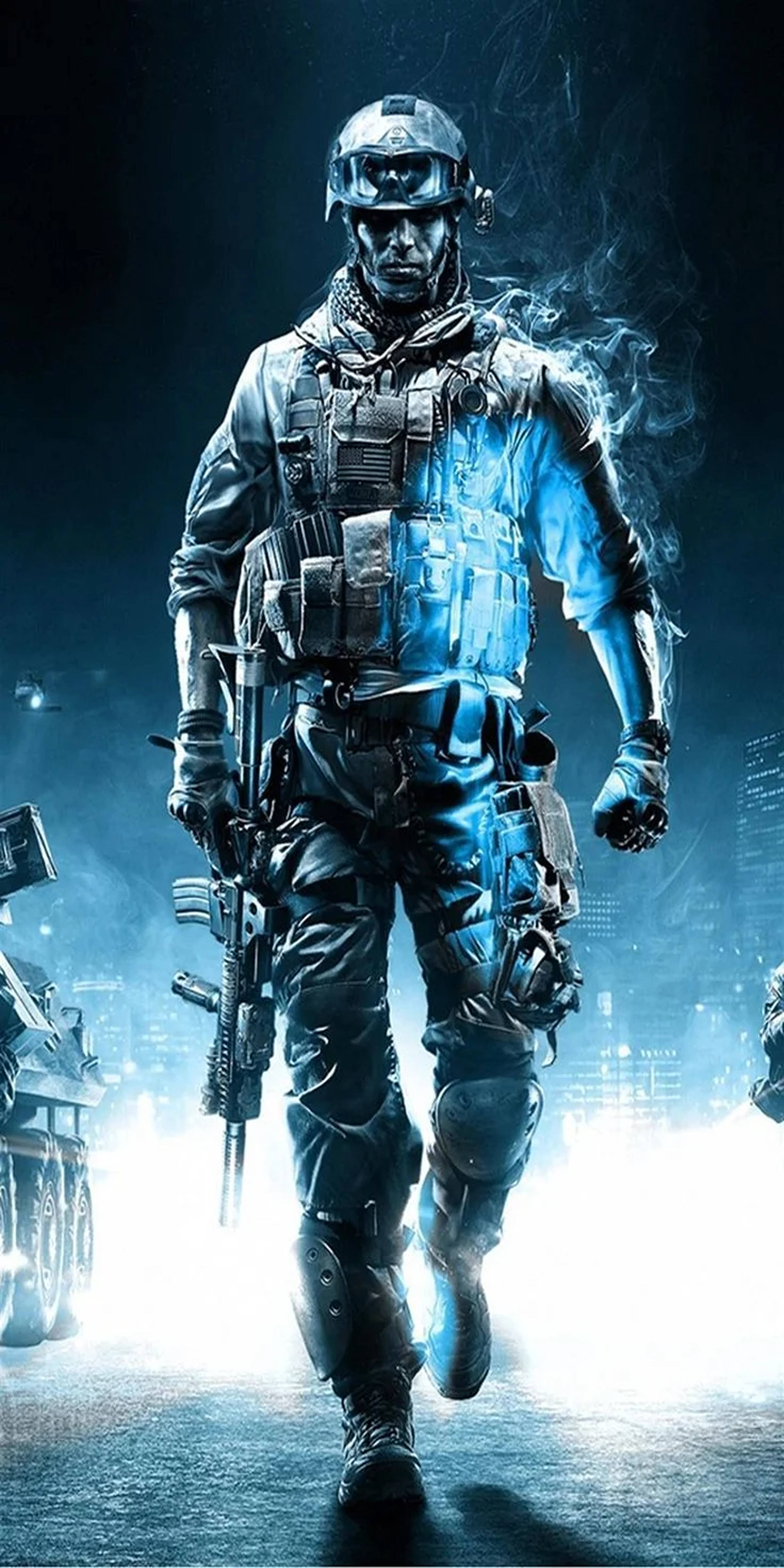 Call of Duty, tactical gear, smoky urban battlefield, 5K Phone Wallpaper