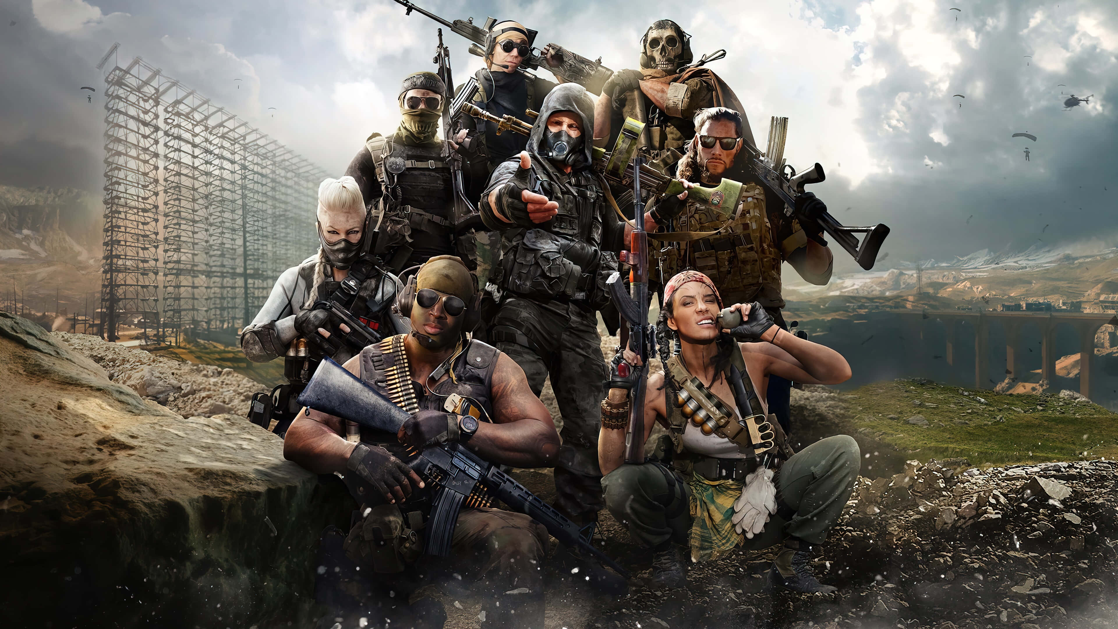 Call Of Duty Black Ops 1, tactical gear, war-torn battlefield, 4K Desktop Wallpaper