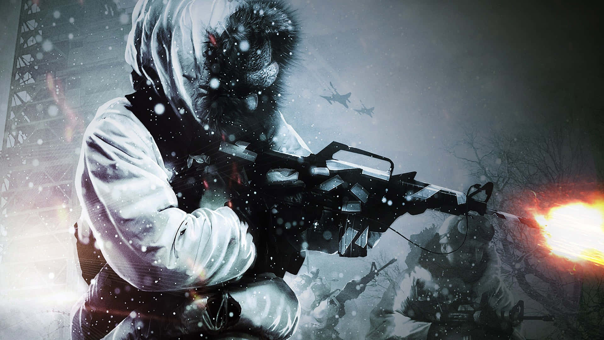 Call of Duty Black Ops 1, soldier, winter gear, Full HD Desktop Wallpaper