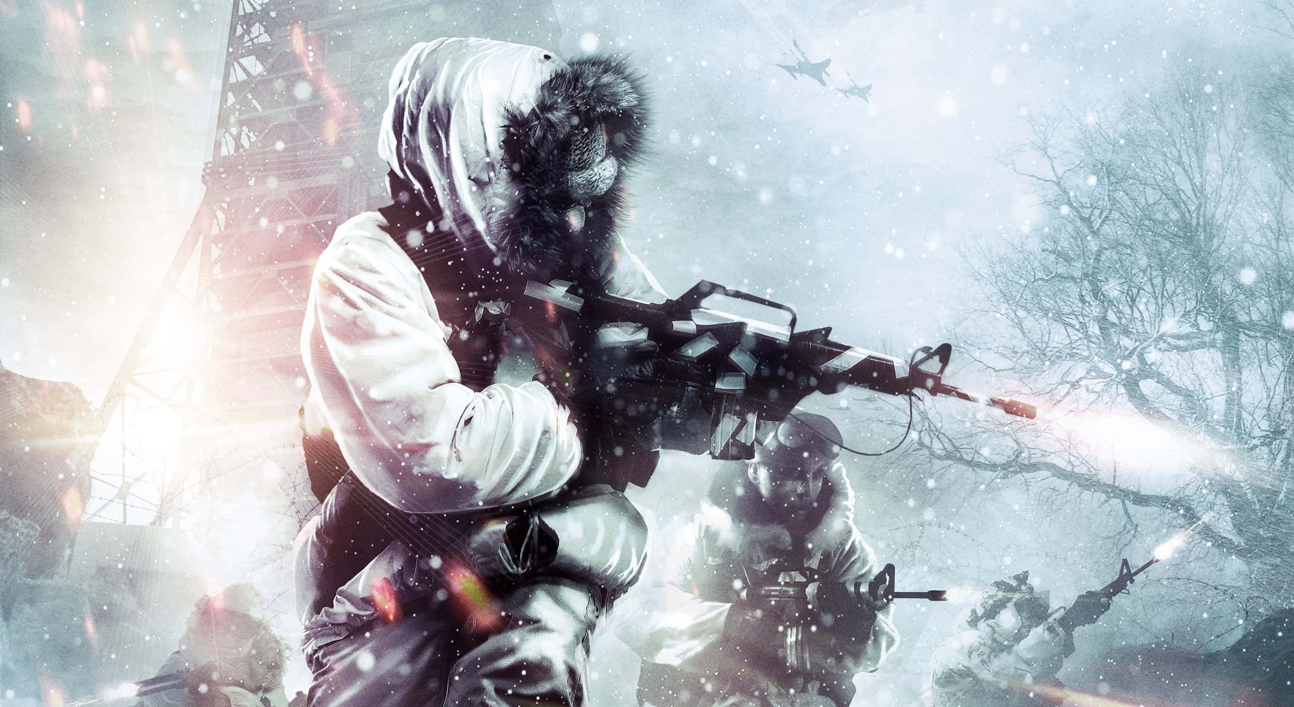 Call Of Duty Black Ops 1, soldiers, winter gear, 2K Desktop Wallpaper