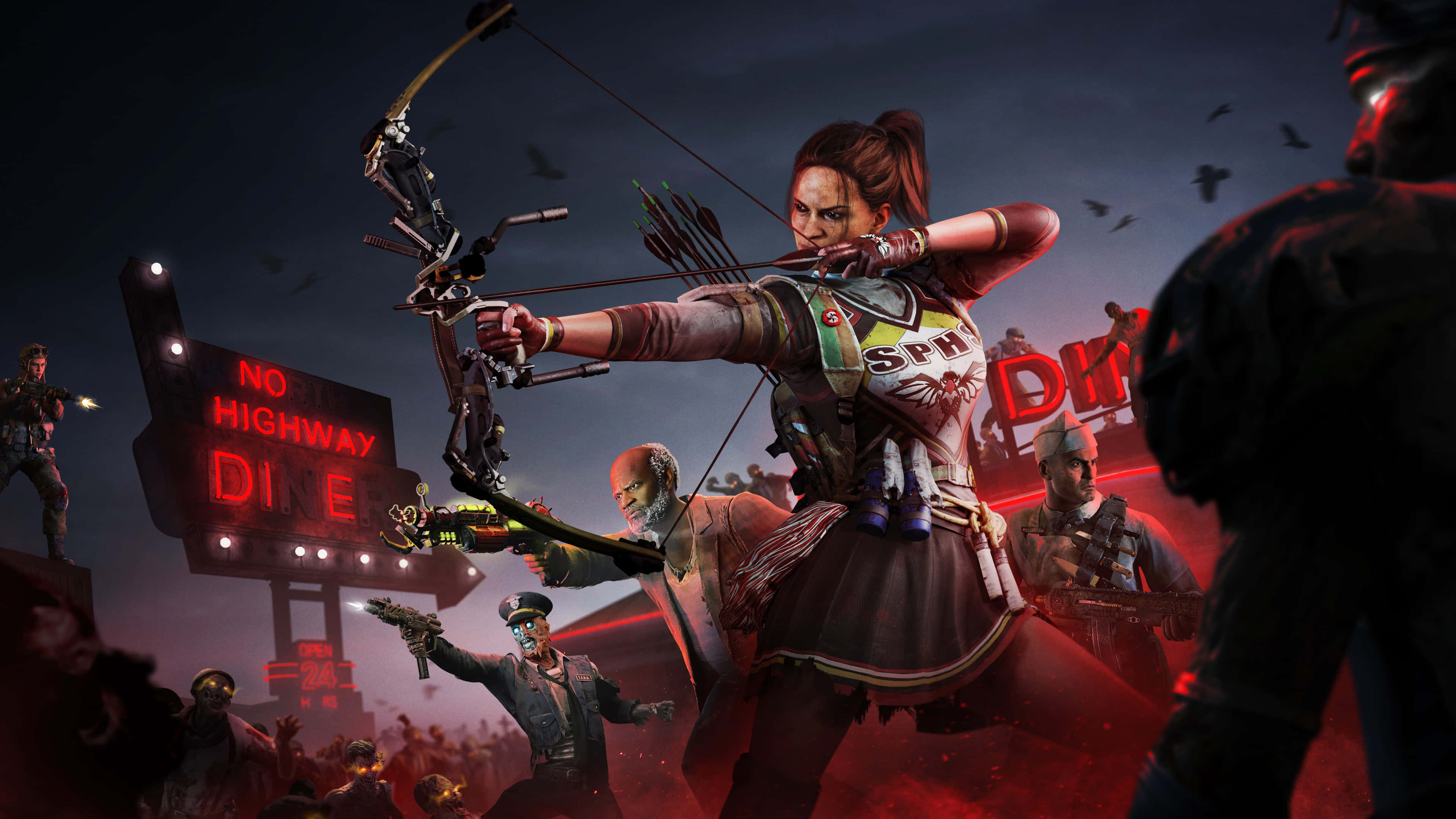 Call Of Duty Black Ops 1, zombies, female archer, 4K Desktop Wallpaper