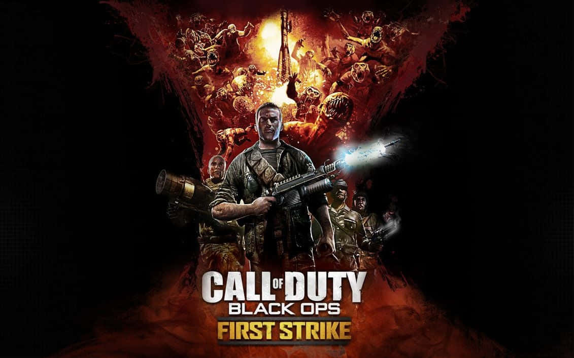 Call Of Duty Black Ops, glowing weapon, zombies, SD Desktop Wallpaper