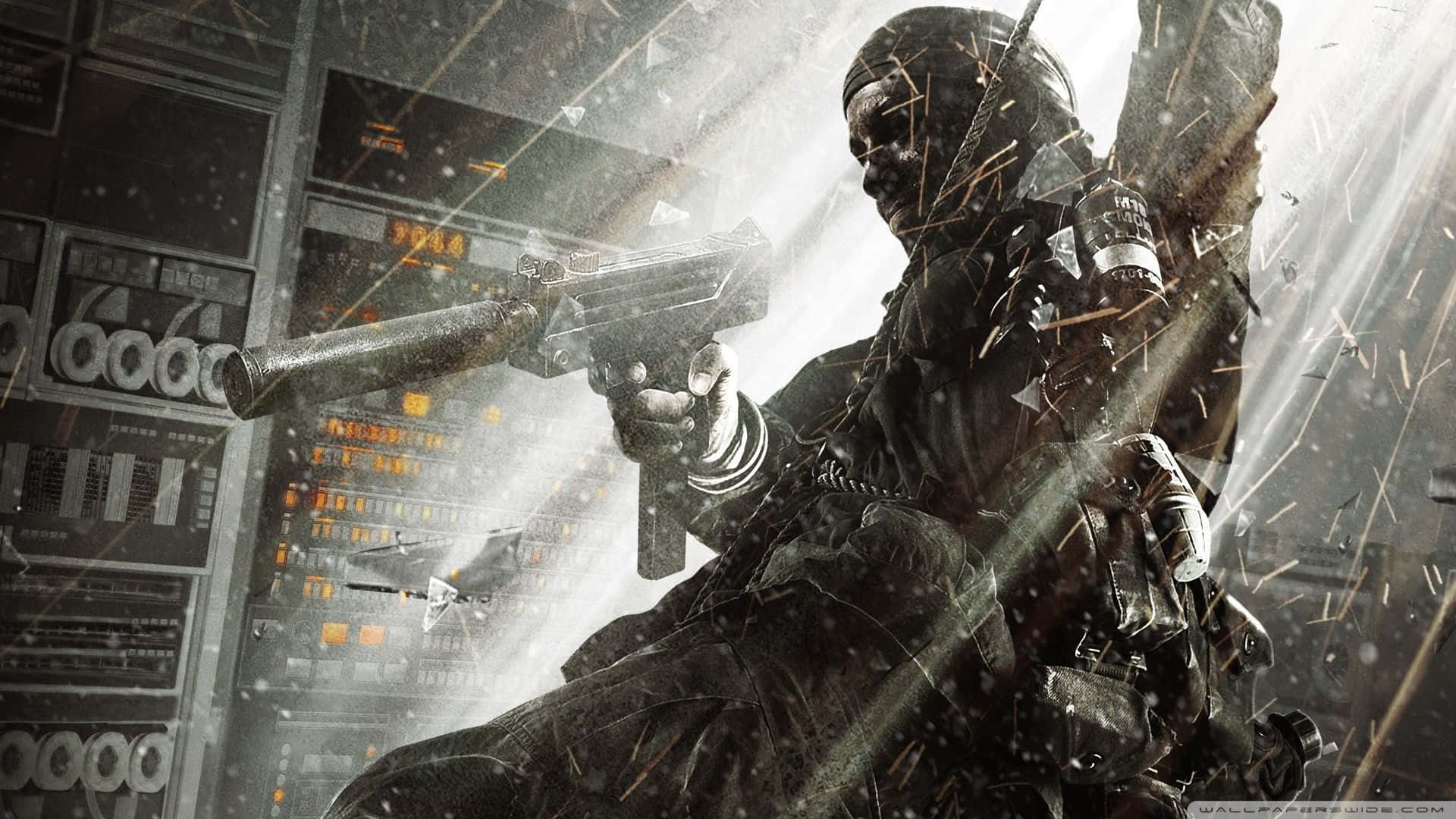 Call Of Duty Black Ops 2, tactical gear, submachine gun, Full HD Desktop Wallpaper