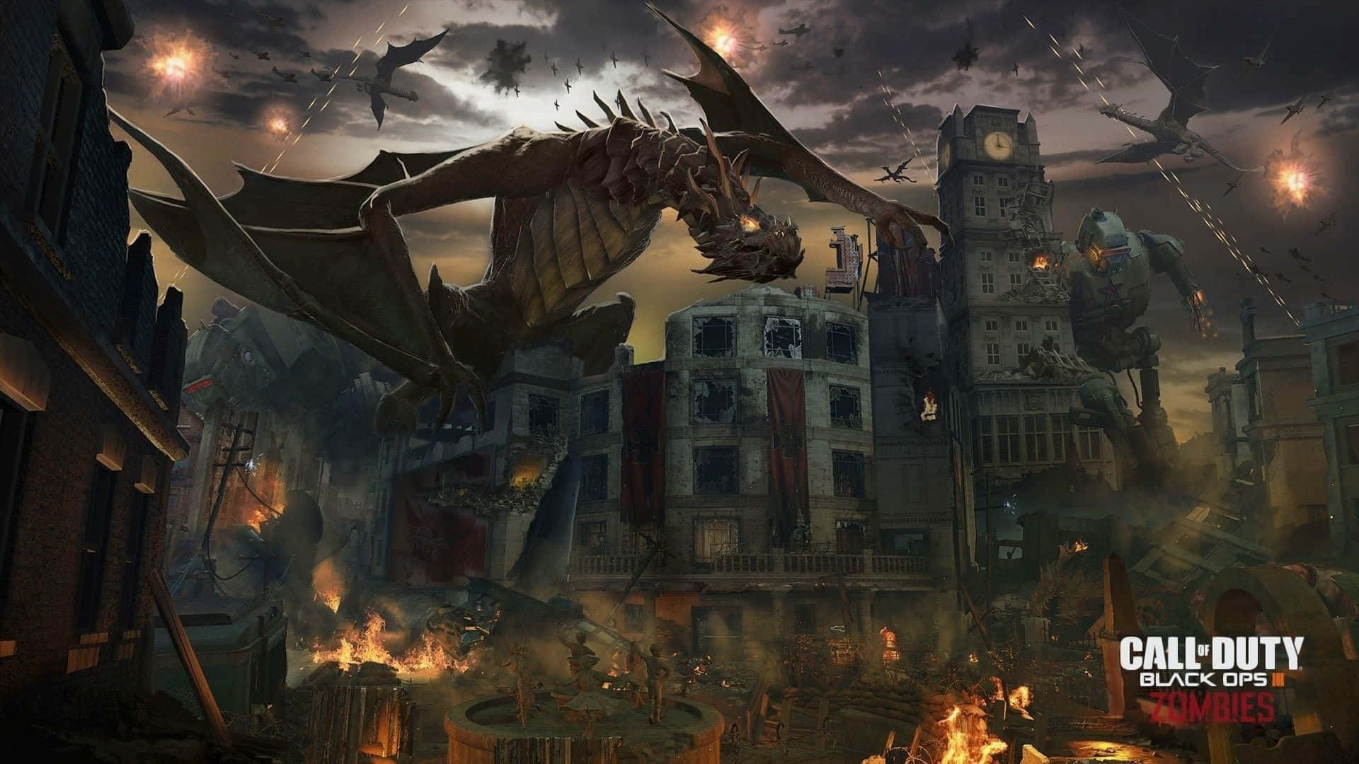 Call Of Duty Black Ops 2, dragon, zombie, Full HD Desktop Wallpaper