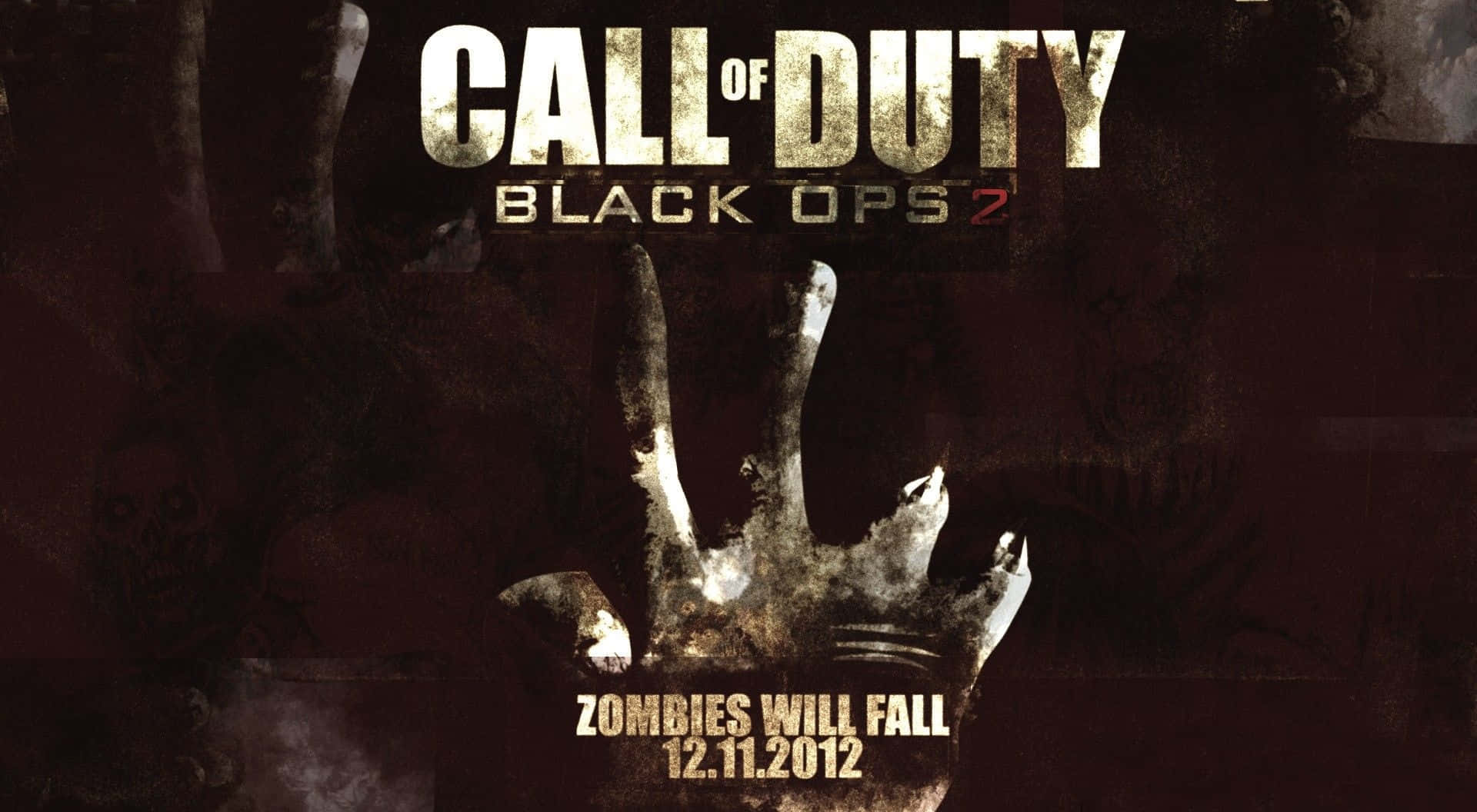 Call Of Duty Black Ops 2, zombies will fall, gritty dark handprint graphic, Full HD Desktop Wallpaper