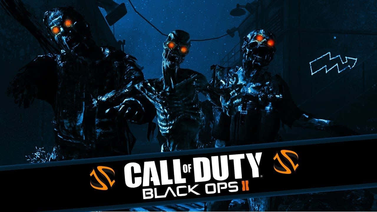 Call of Duty: Black Ops 2, zombie-like figures, dark industrial setting, HD Desktop Wallpaper