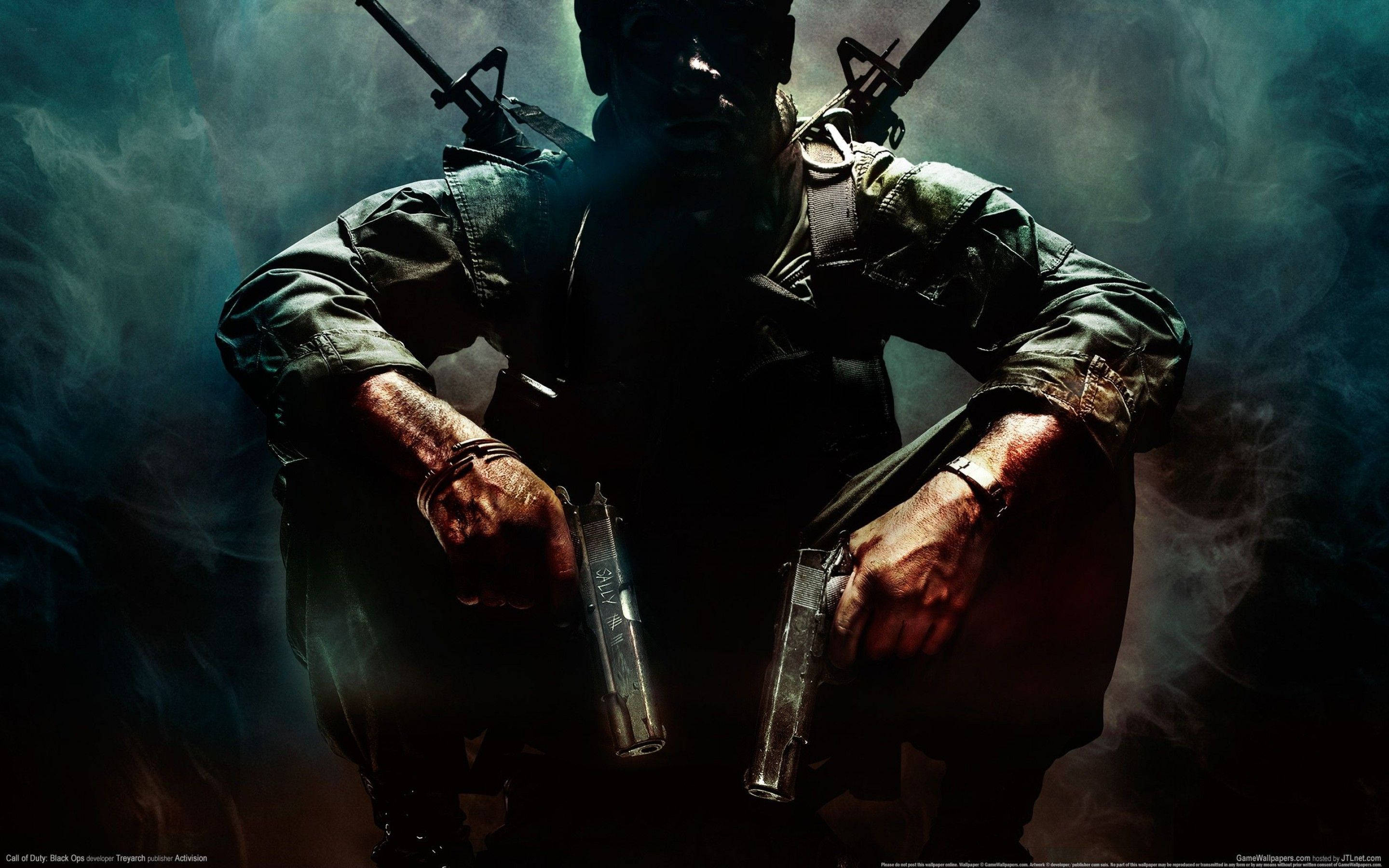 Call Of Duty Black Ops, tactical gear, pistols, 2K Desktop Wallpaper