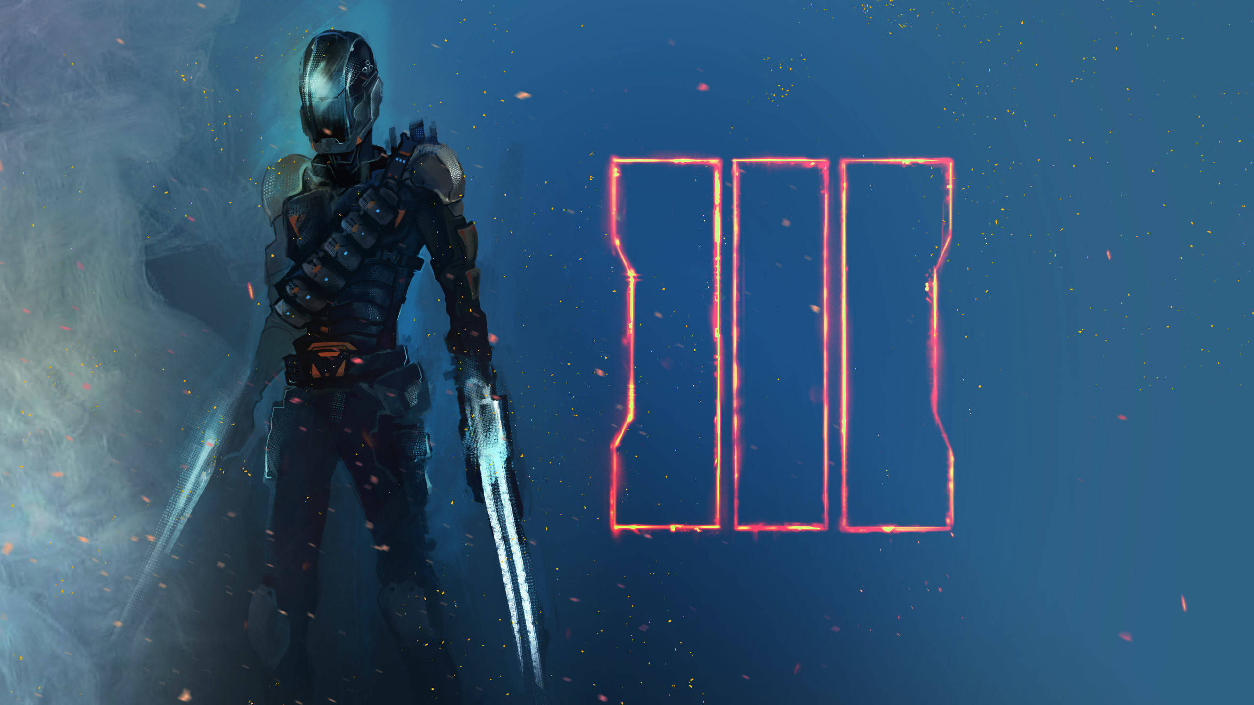 Call Of Duty Black Ops 3, glowing eyes, dual blades, 2K Desktop Wallpaper