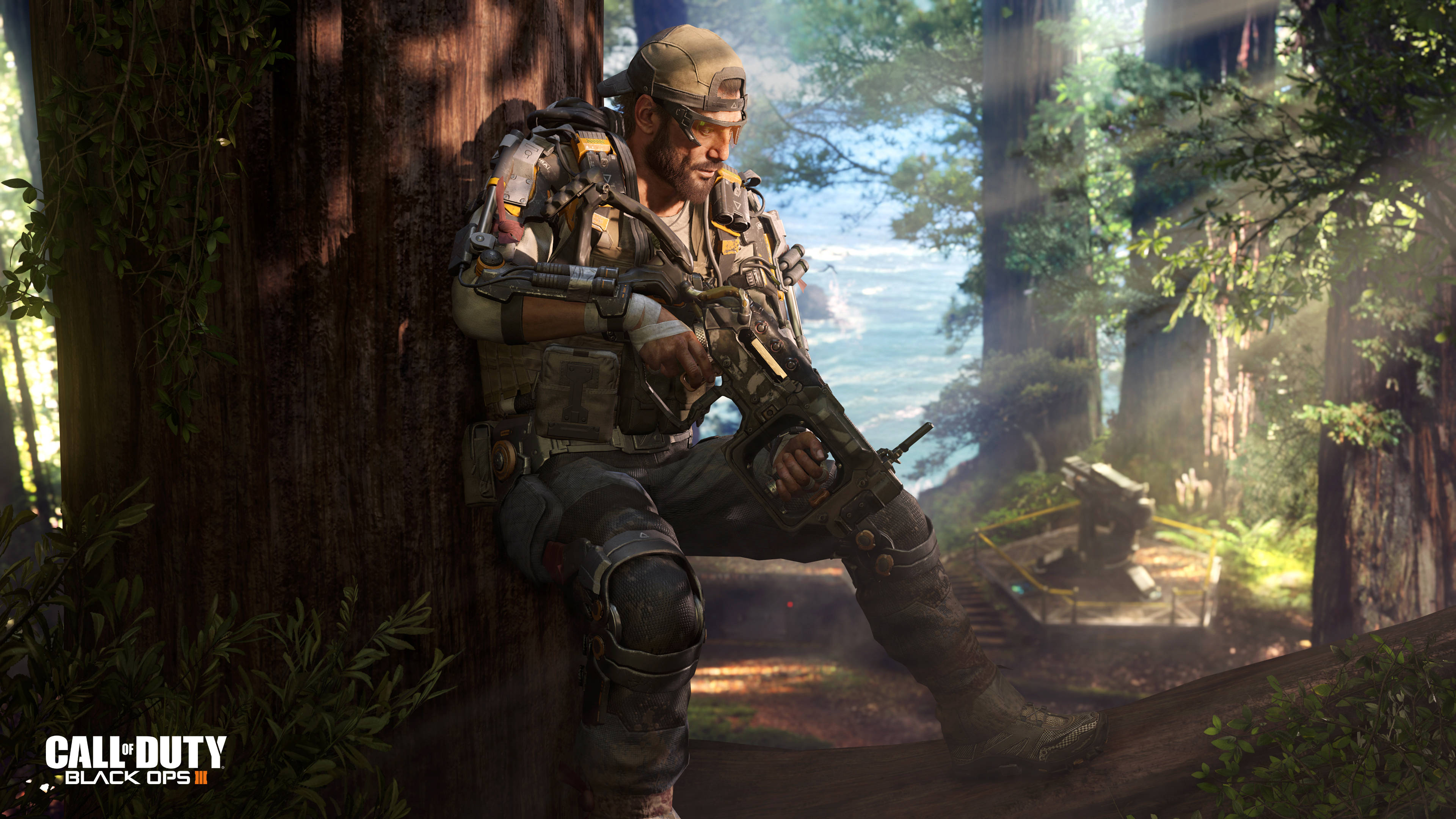 Call Of Duty Black Ops 3, tactical gear, sunlit forest clearing, 4K Desktop Wallpaper