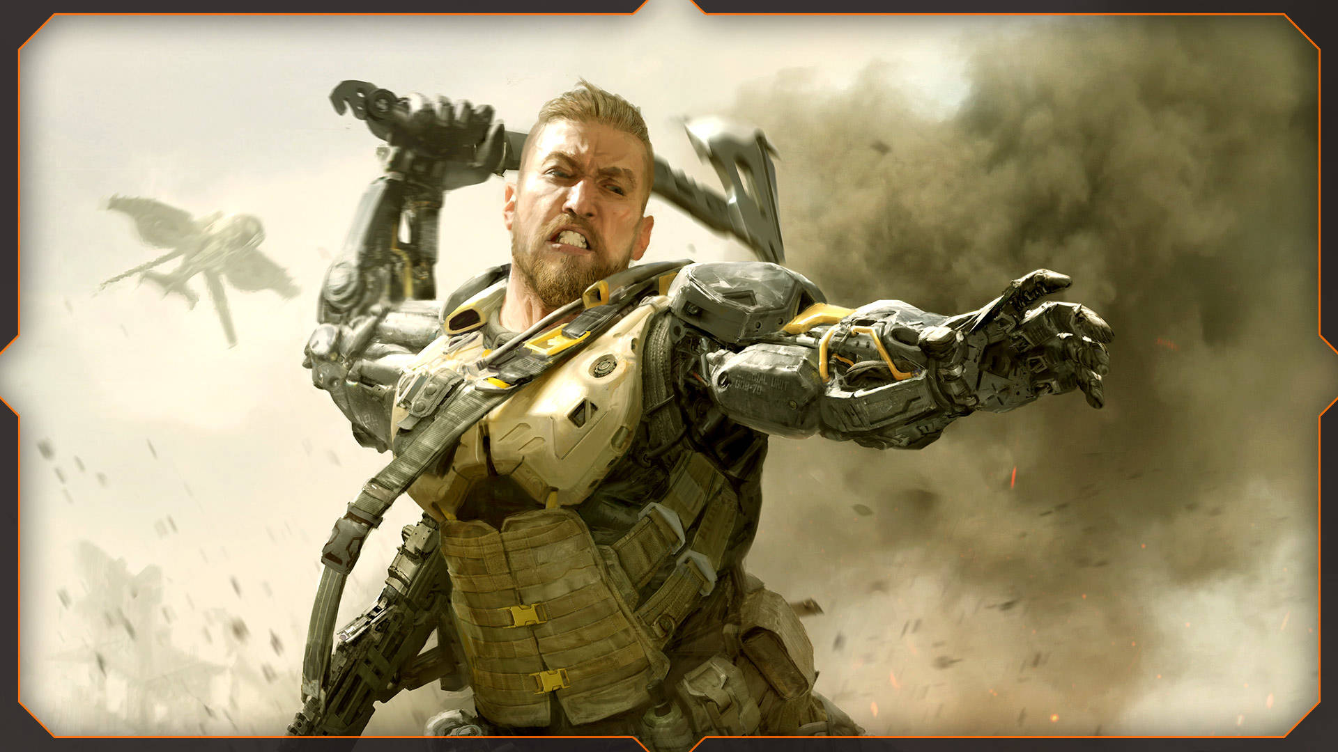 Call Of Duty Black Ops 3, bearded soldier, futuristic armor, Full HD Desktop Wallpaper