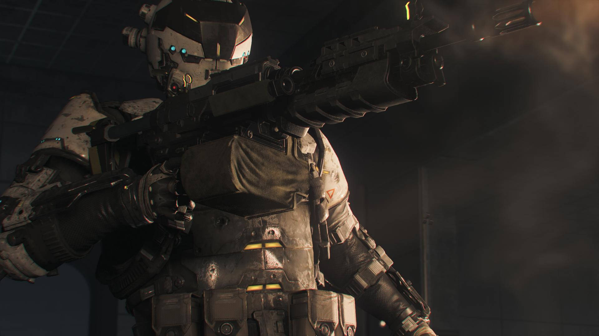 Call Of Duty Black Ops 3, glowing blue eyes, futuristic rifle, Full HD Desktop Wallpaper