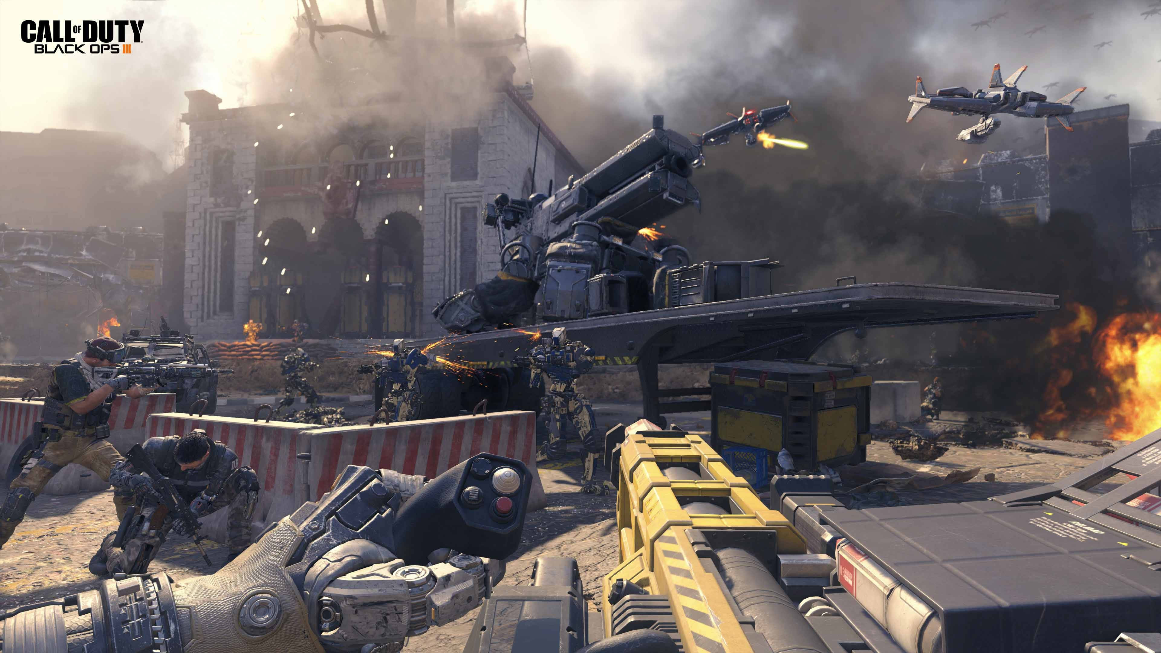Call Of Duty Black Ops 3, soldiers, war-torn urban battlefield, 4K Desktop Wallpaper
