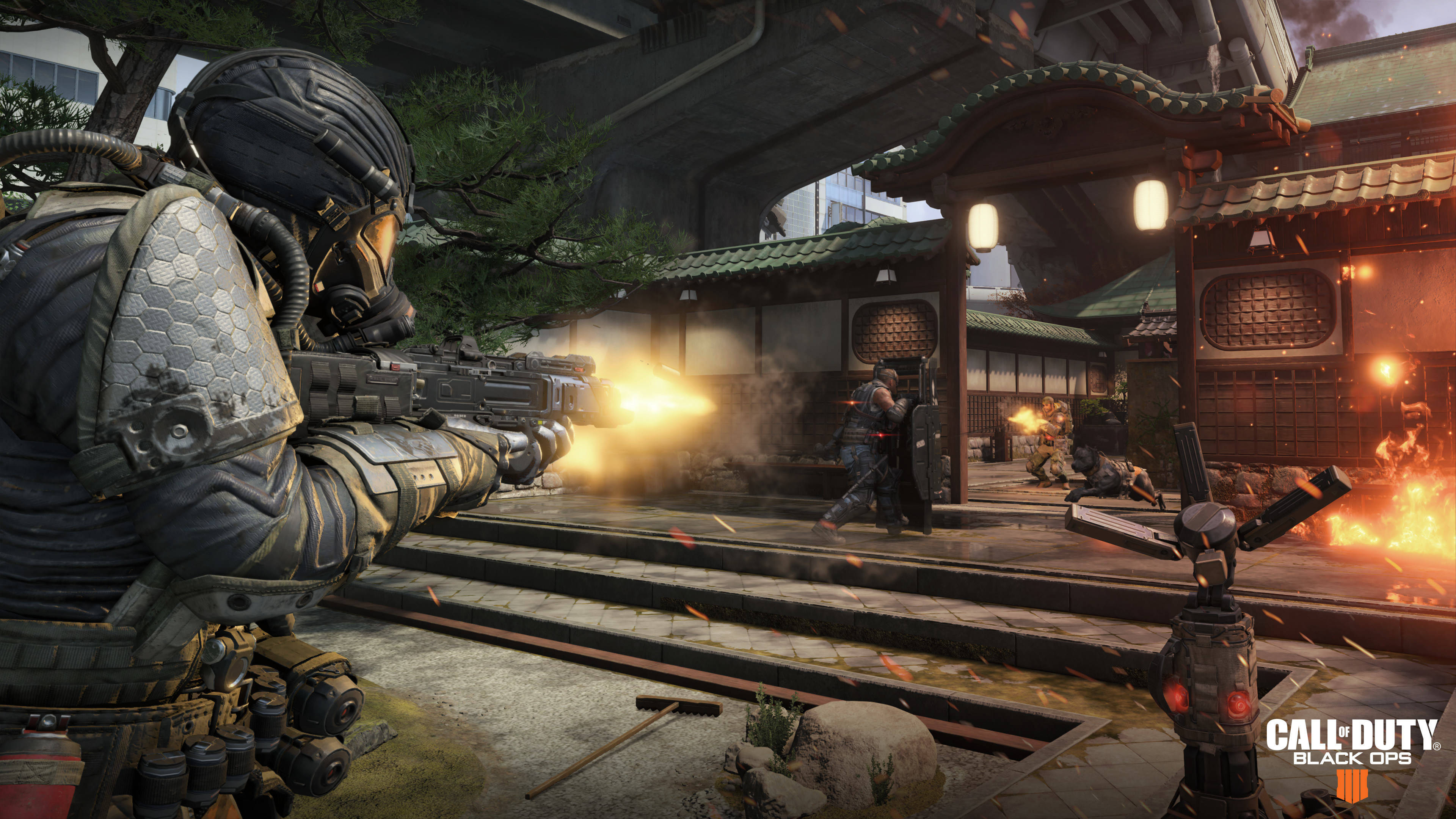 Call Of Duty Black Ops 4, traditional Japanese architecture, tactical gear, 4K Desktop Wallpaper