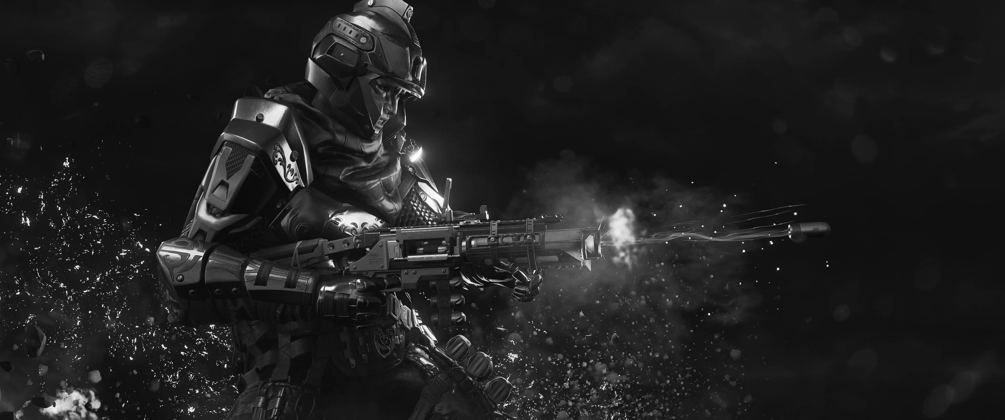 Call Of Duty Black Ops 4, futuristic armor, heavy weapon, 2K Desktop Wallpaper