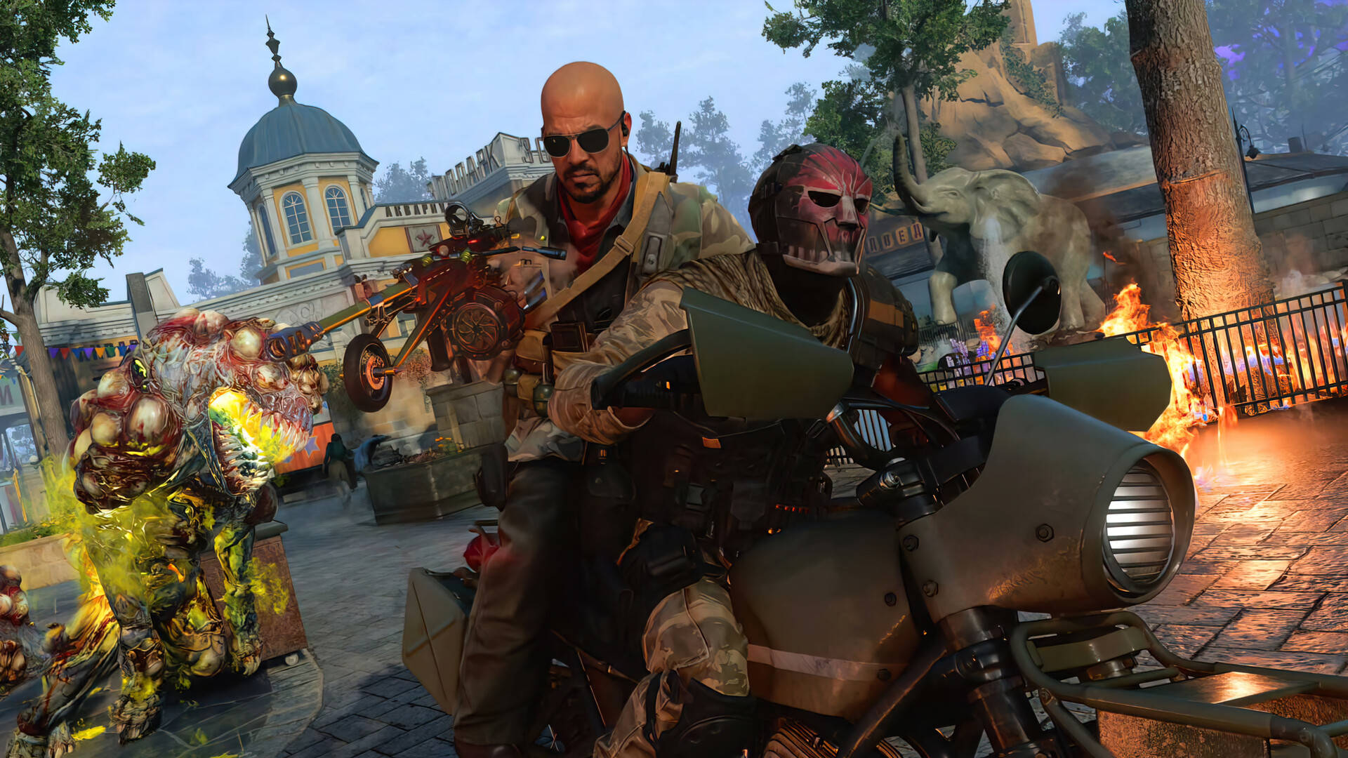 Call Of Duty Black Ops Cold War, motorcycle, zombies, Full HD Desktop Wallpaper