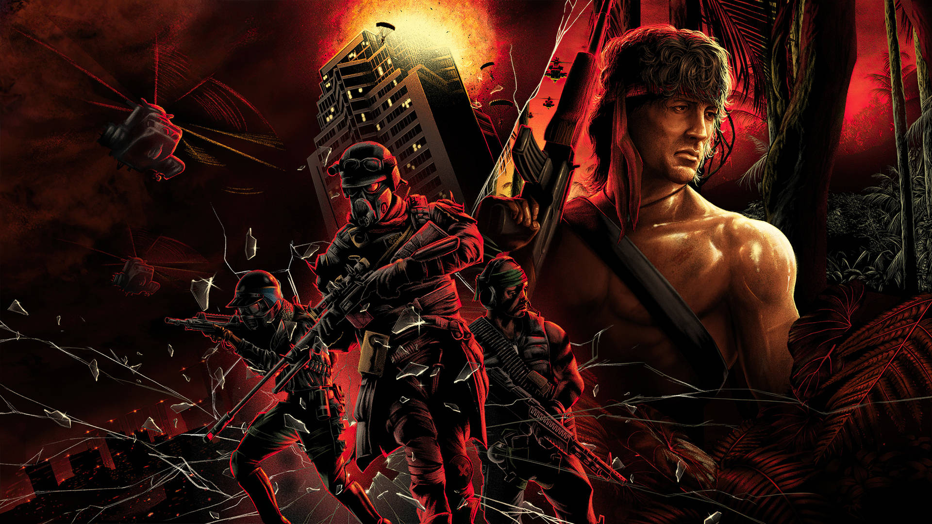 Call Of Duty Black Ops Cold War, 80s Action Heroes, rifle, Full HD Desktop Wallpaper