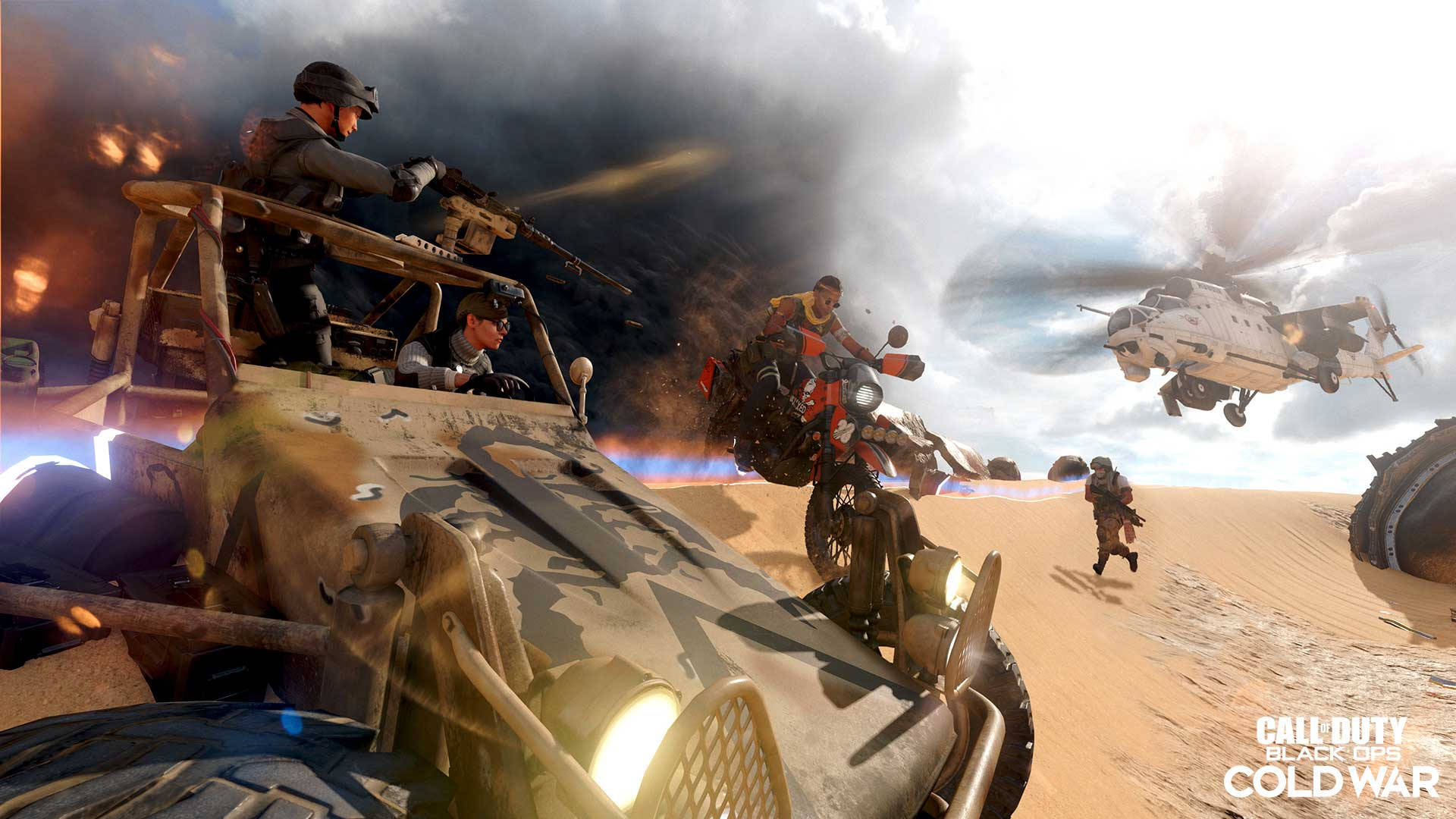 Call Of Duty Black Ops Cold War, desert battlefield, armored vehicles, Full HD Desktop Wallpaper