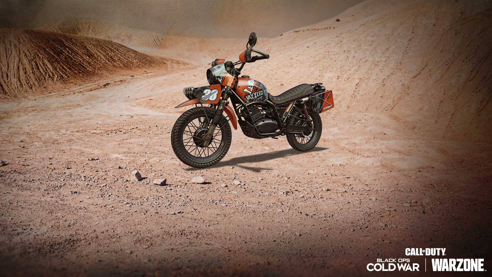 Call Of Duty Black Ops Cold War, dirt bike, orange and black, Full HD Desktop Wallpaper
