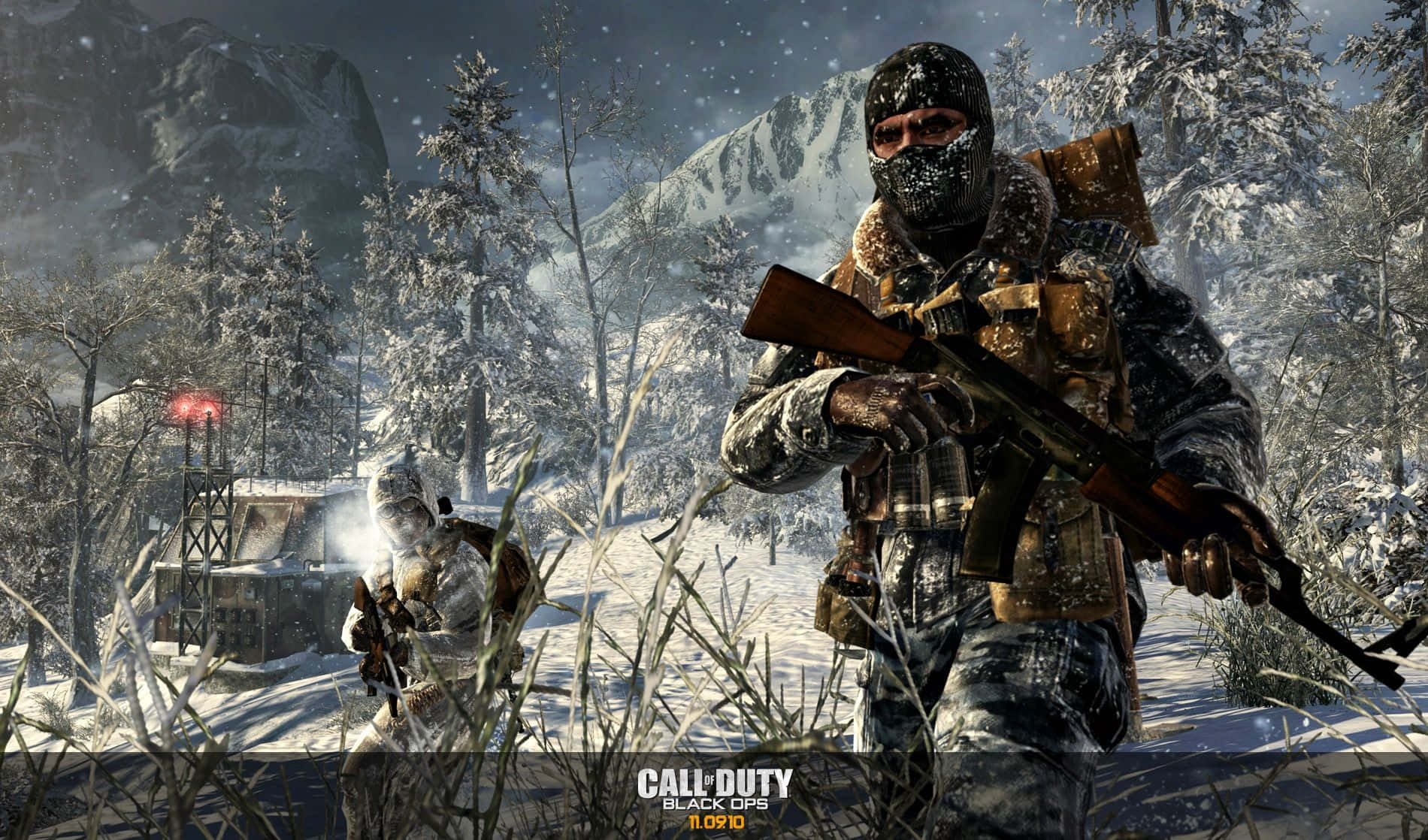Call Of Duty Black Ops, winter gear, snow-covered forest, HD Desktop Wallpaper
