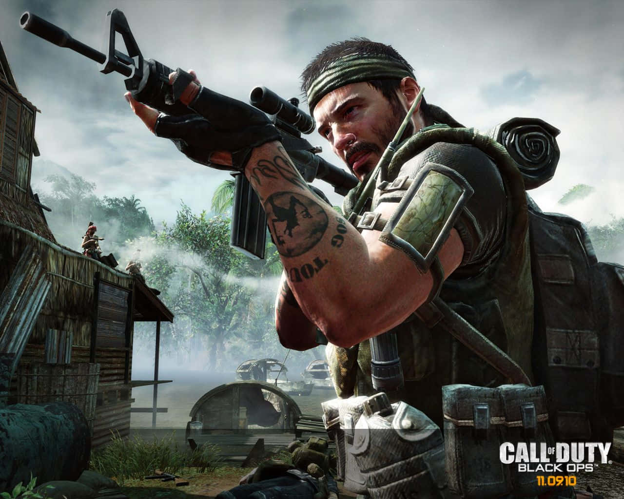 Call Of Duty Black Ops, soldier, tattooed arm, HD Desktop Wallpaper